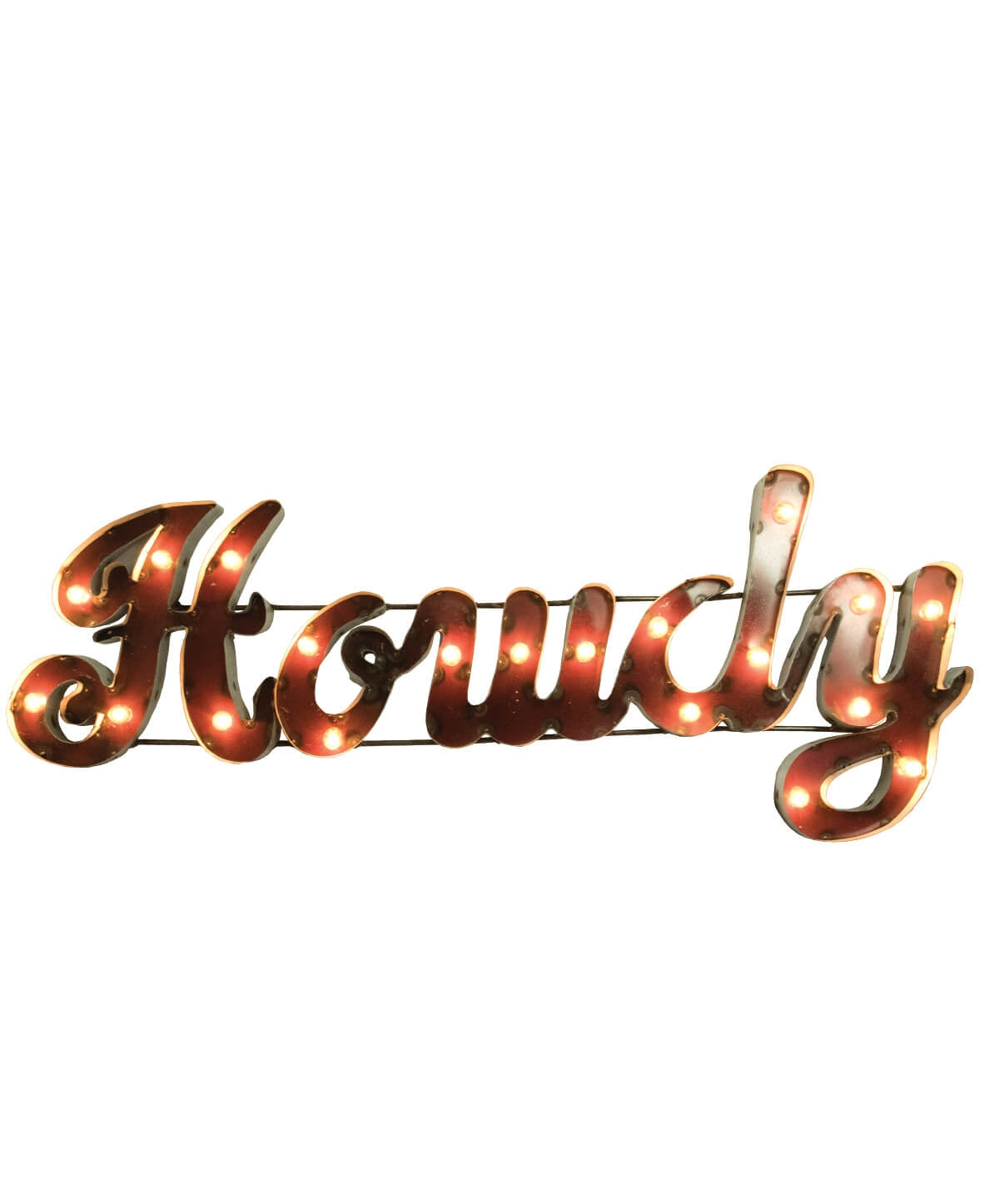 Howdy Metal Sign With Lights