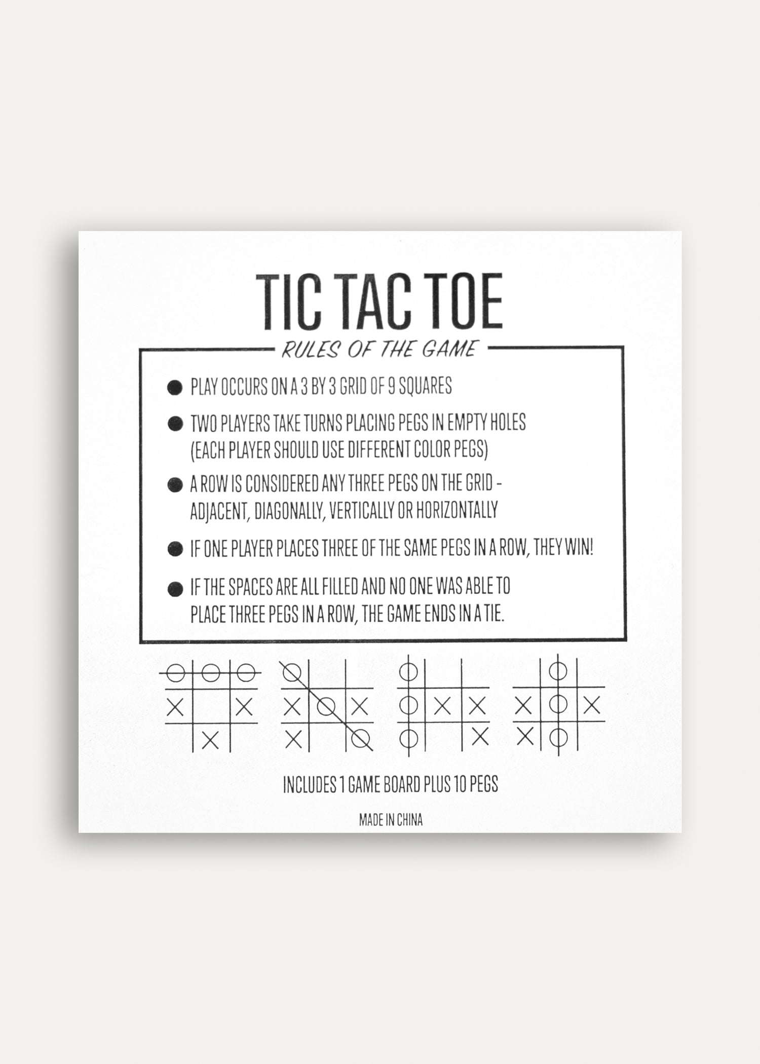 A&M Tic Tac Toe Peg Game