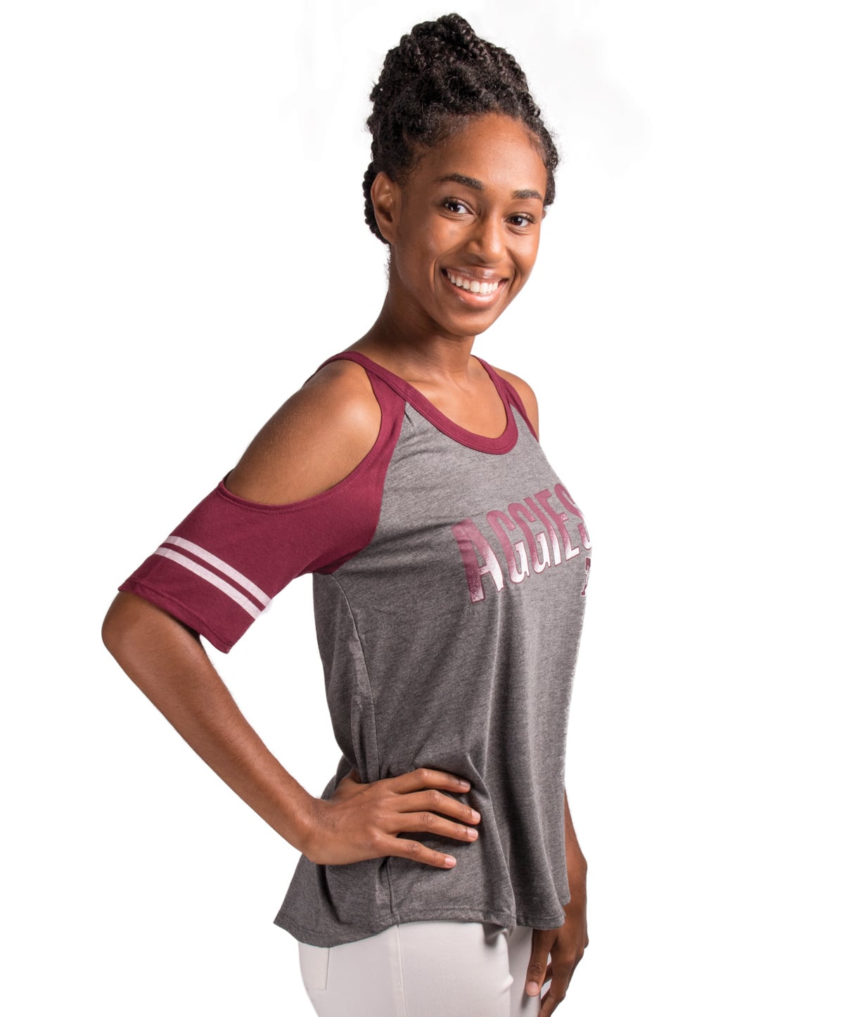 Texas A&M Women's Marquee Cold Shoulder Top