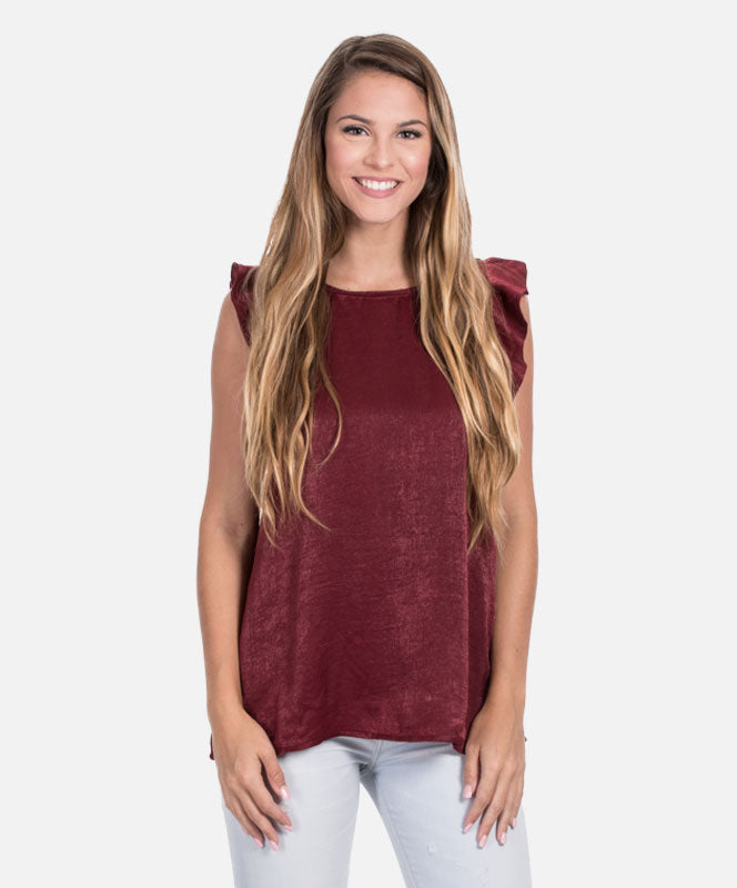 Solid Maroon Flowy Tank