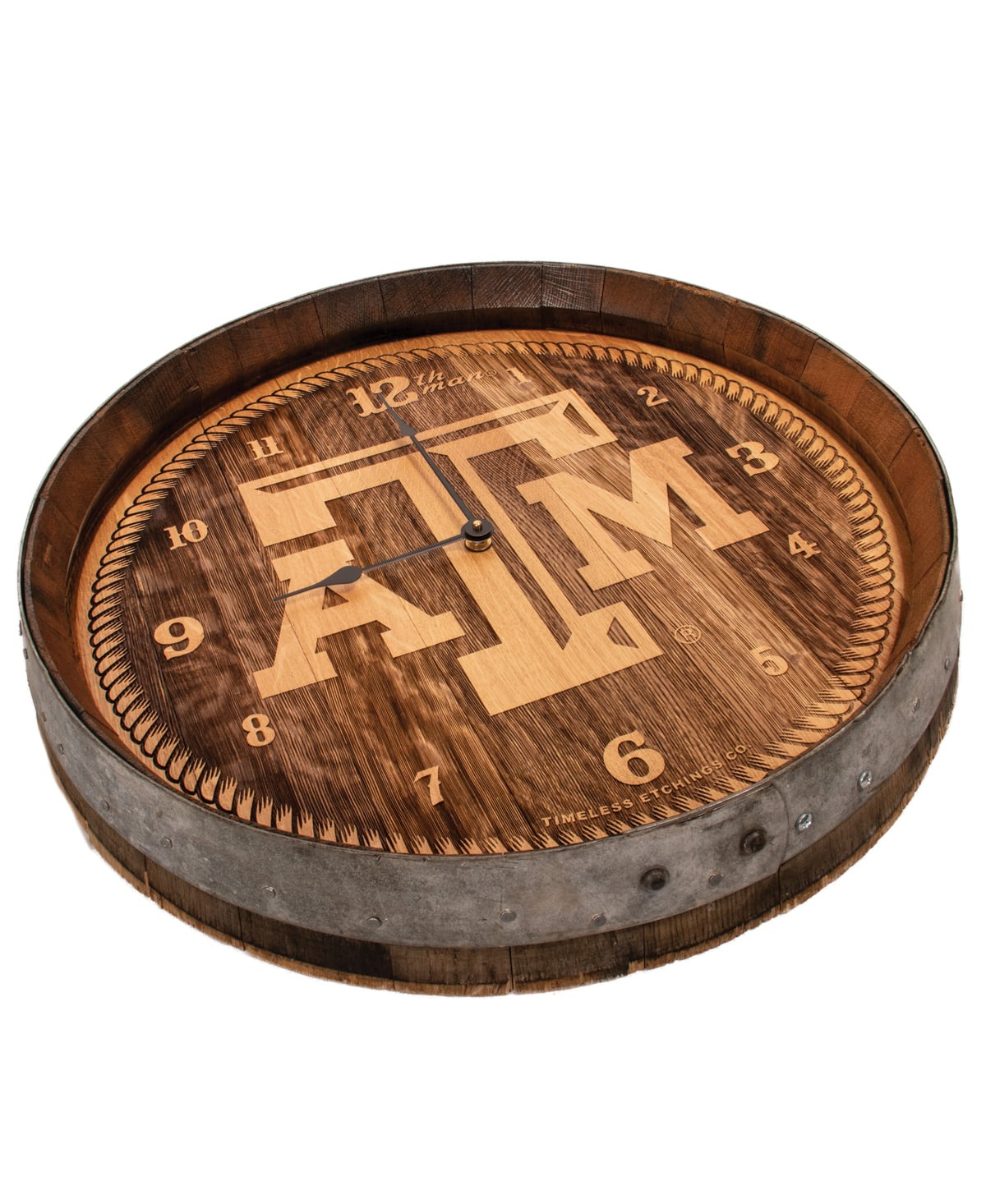 Texas A&M Aggie Wine Barrel Clock