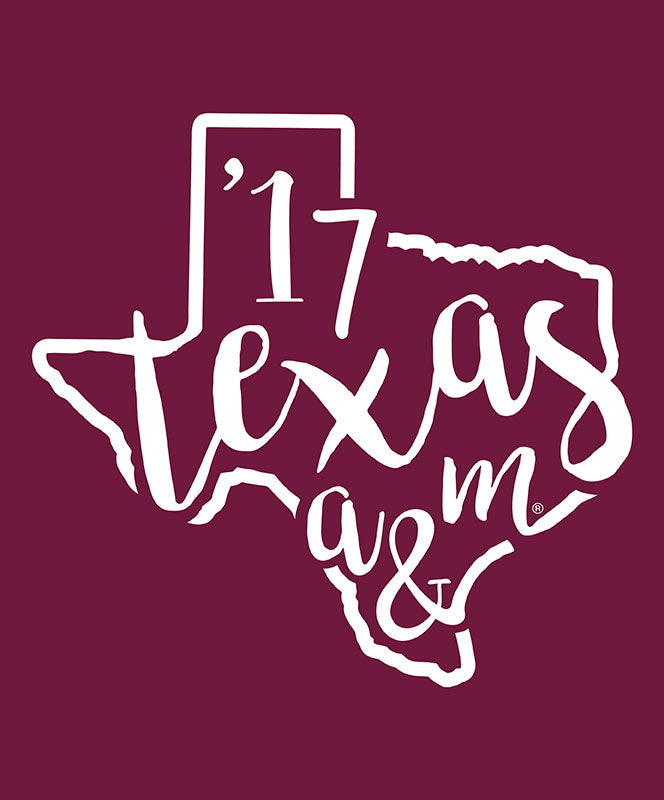 Texas A M Aggie Curly Print 17 Decal