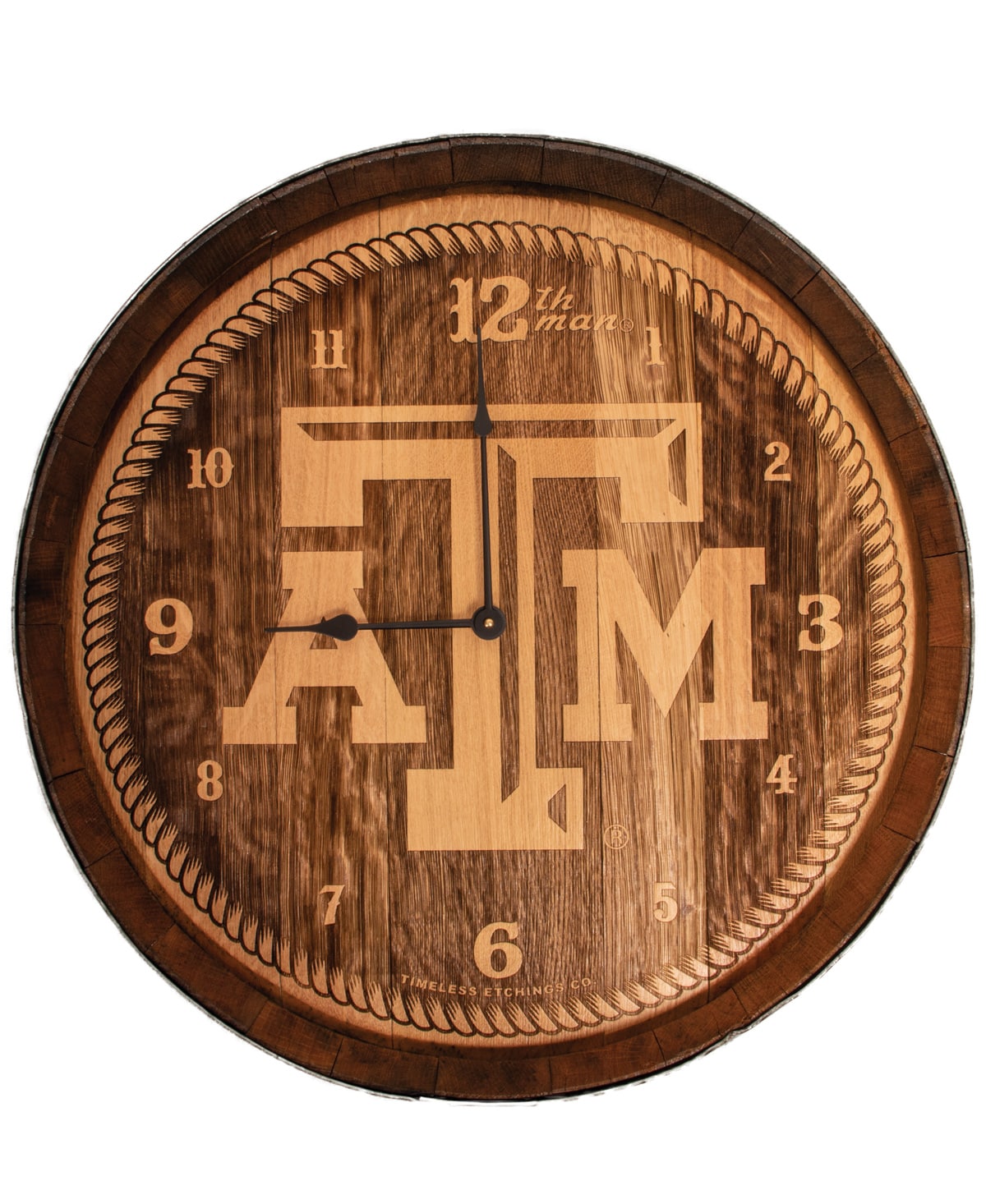 Texas A&M Aggie Wine Barrel Clock
