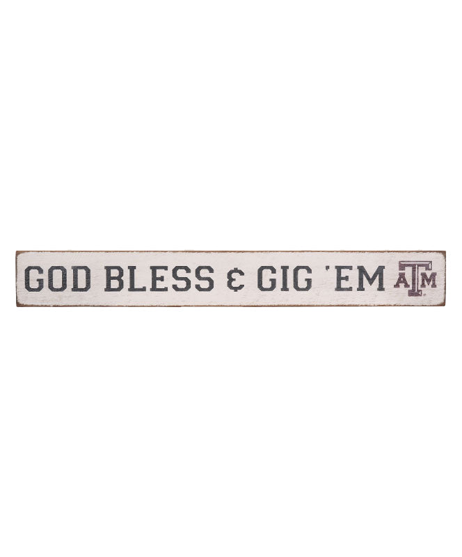 Texas A&M God Bless & Gig 'Em Barn Board