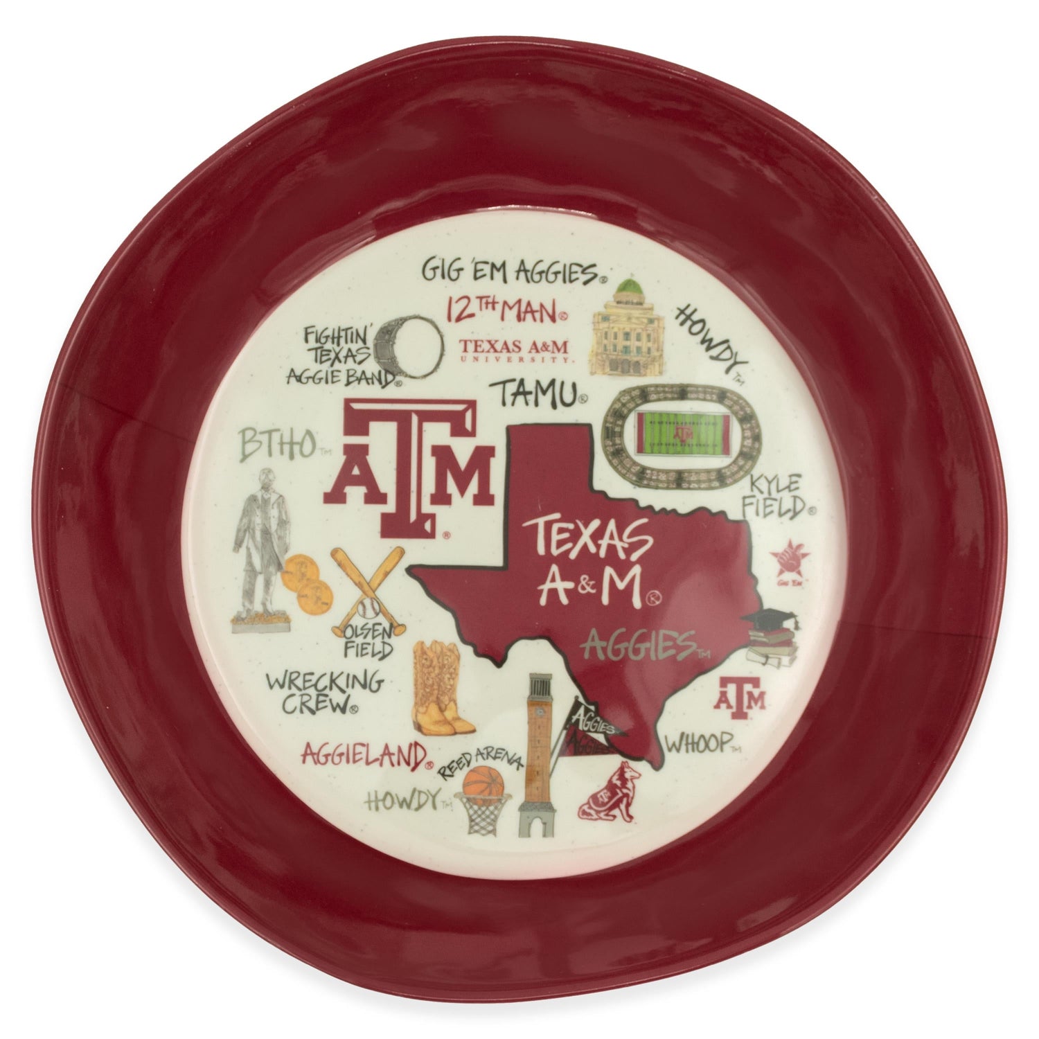 Texas A&M 13.5" Plastic Collage Bowl