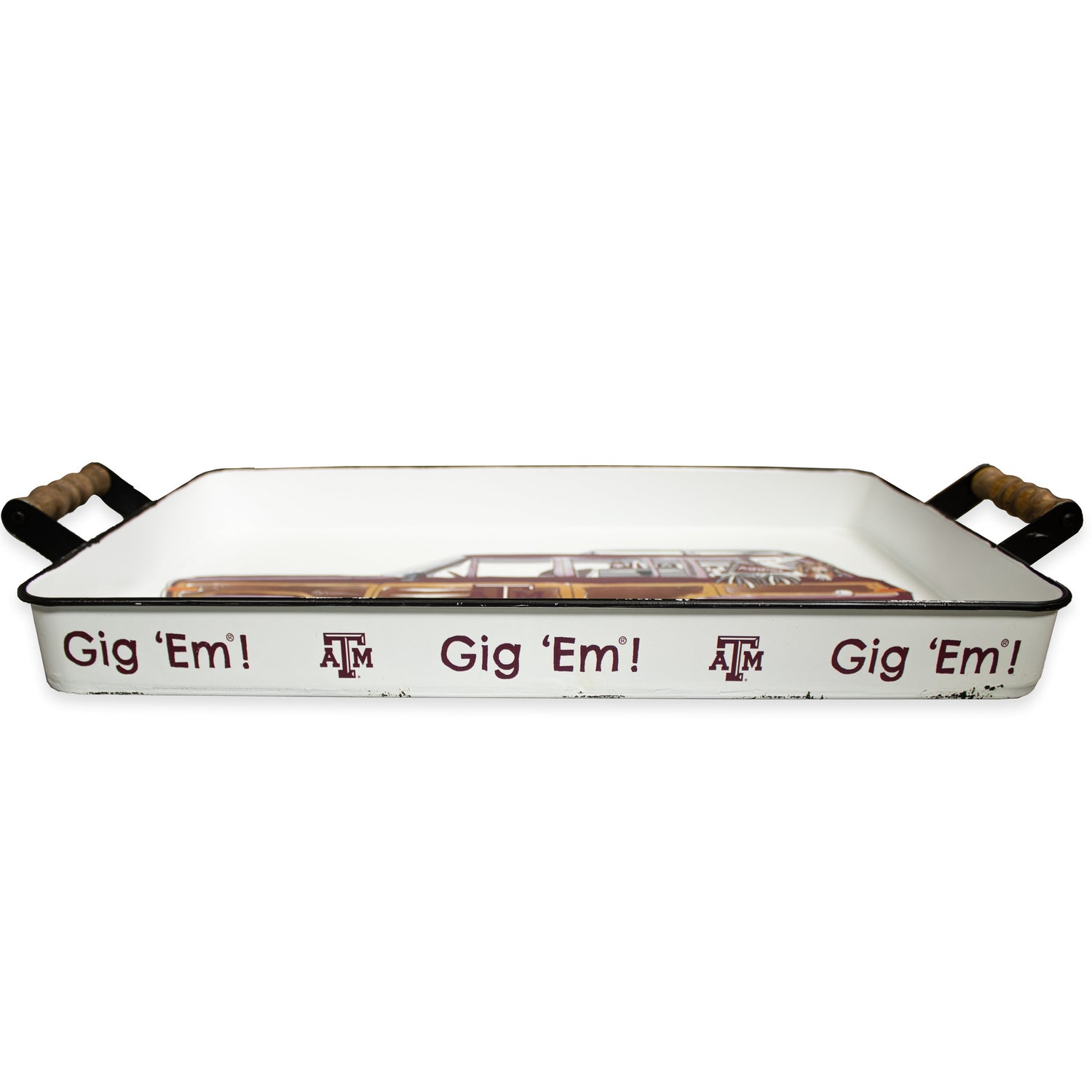 Texas A&M Wagoneer Enamel Serving Tray