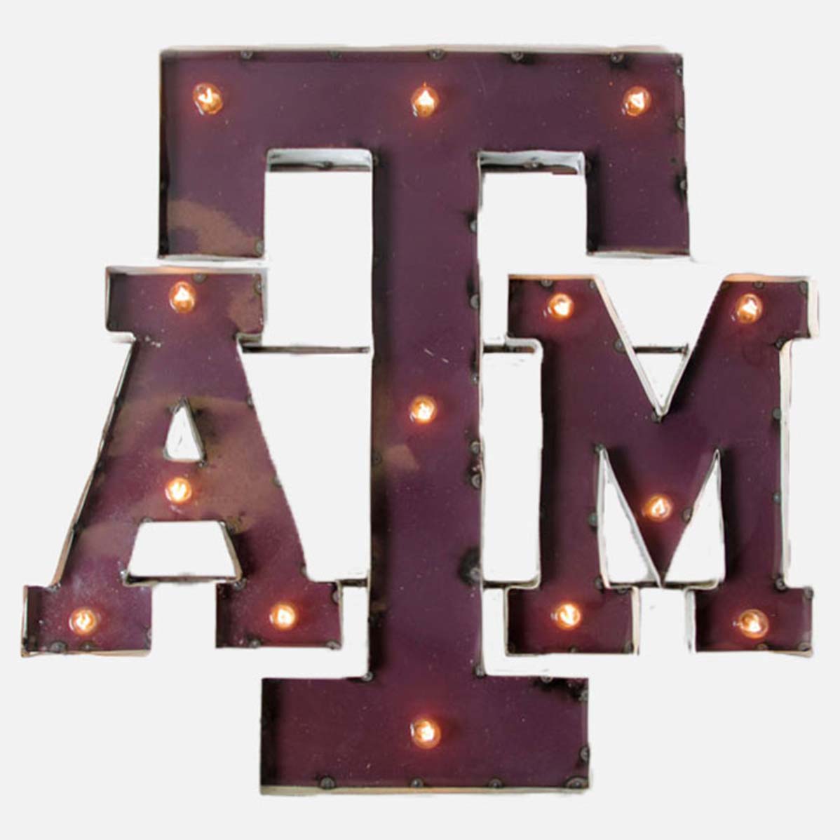 Texas A&M Metal Block A&M Sign W Lights