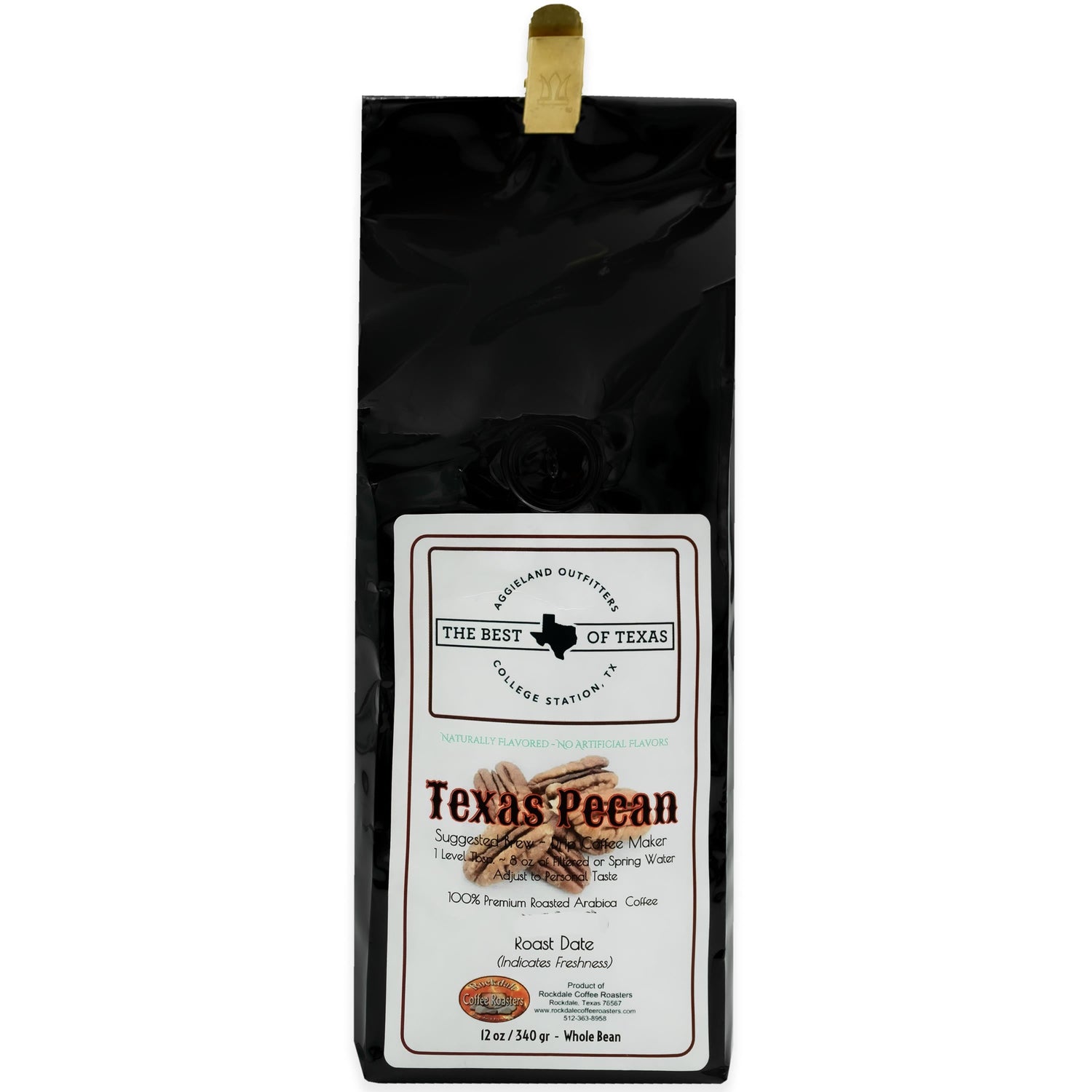 Rockdale Texas Pecan Coffee - Whole Beans 12 Oz