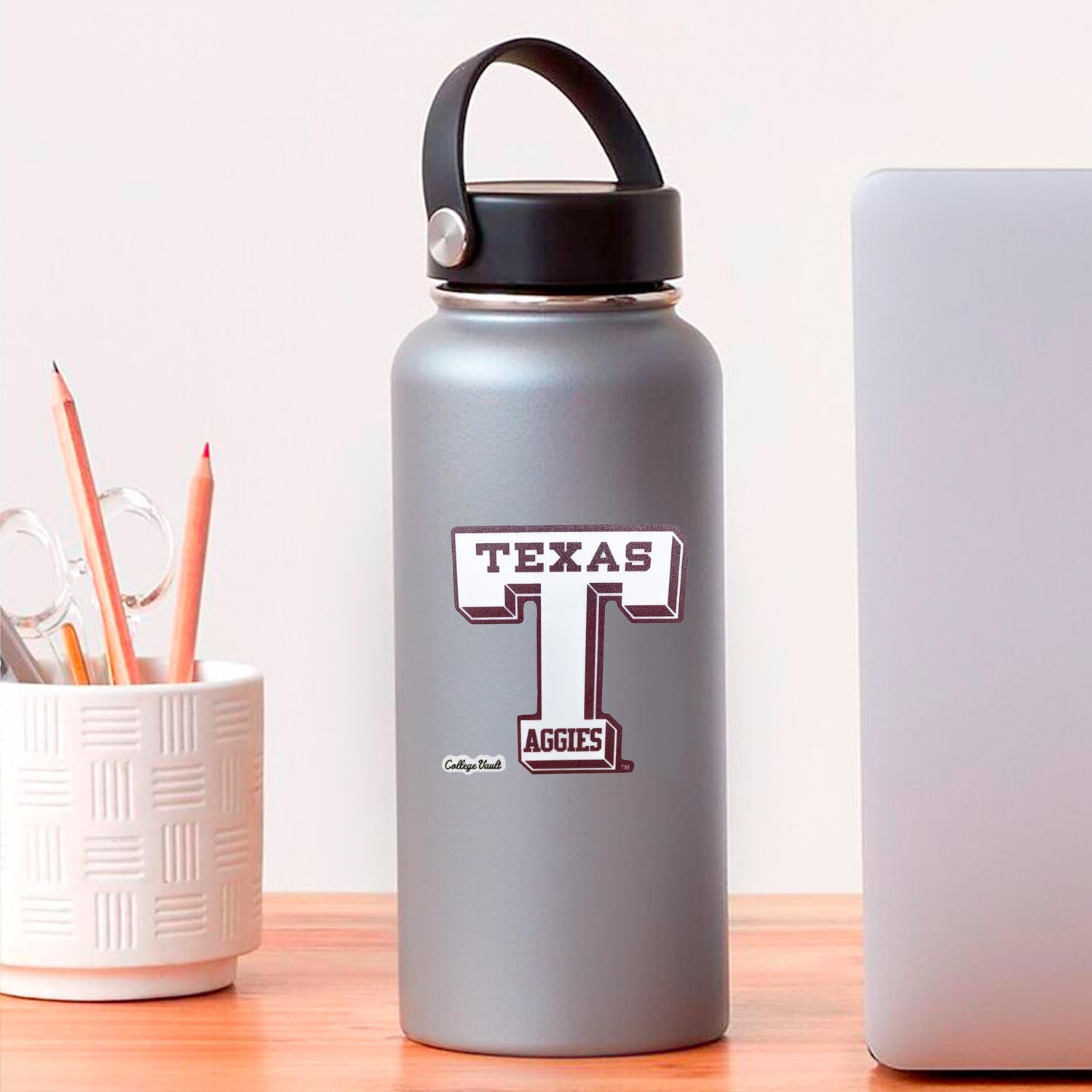 Texas A&M Aggies White Vault-T Decal