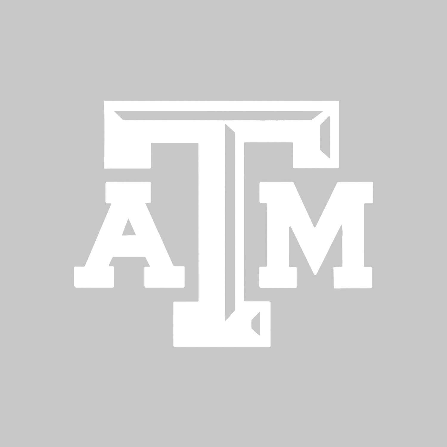 Texas A&M Aggie Small Beveled White Decal