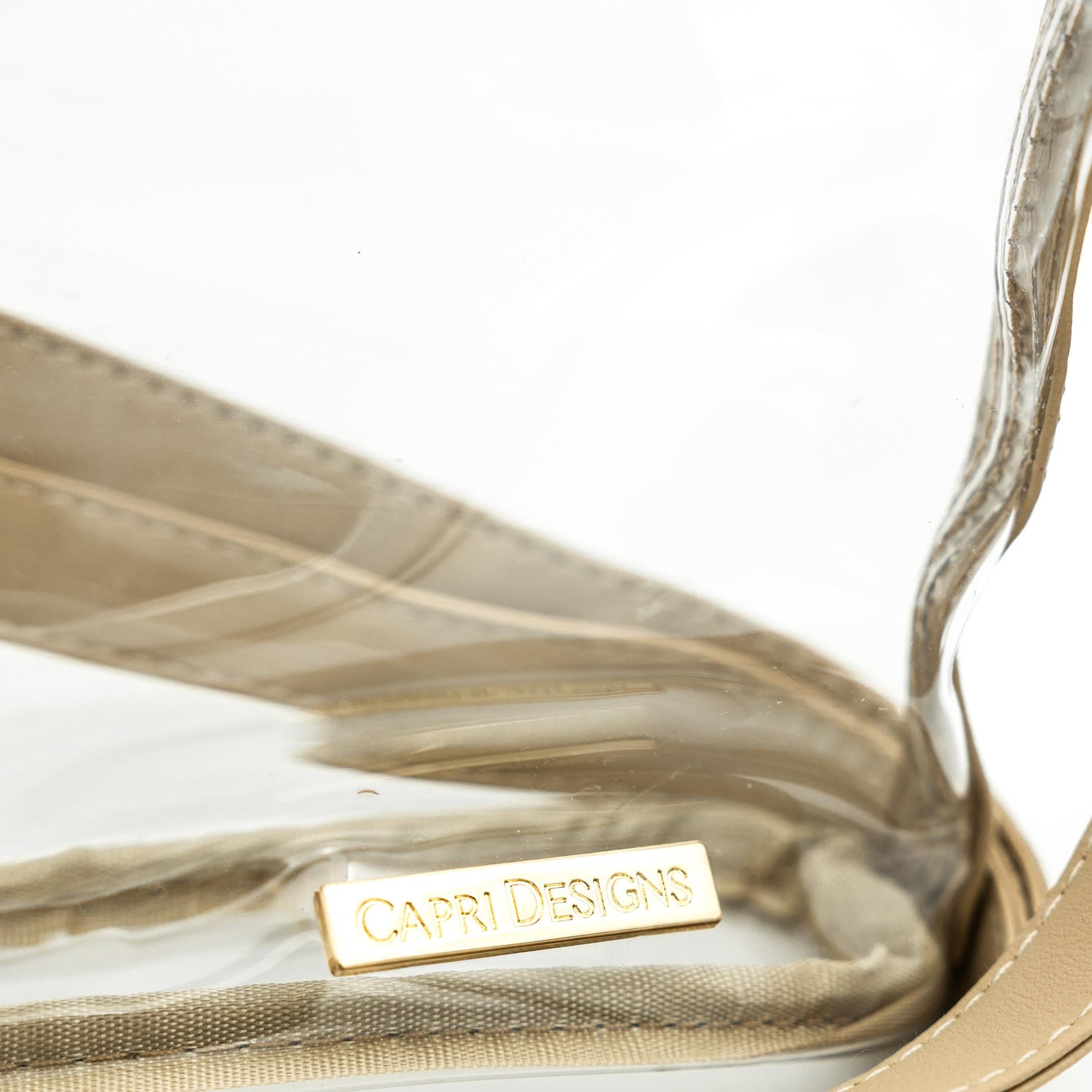Tan & Gold Clear Small Crossbody
