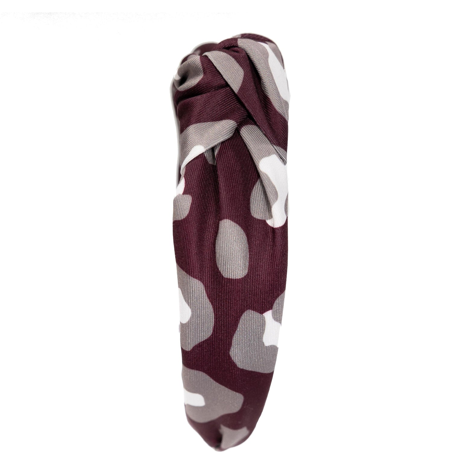 Azarhia Maroon Animal Print Top Knot Headband