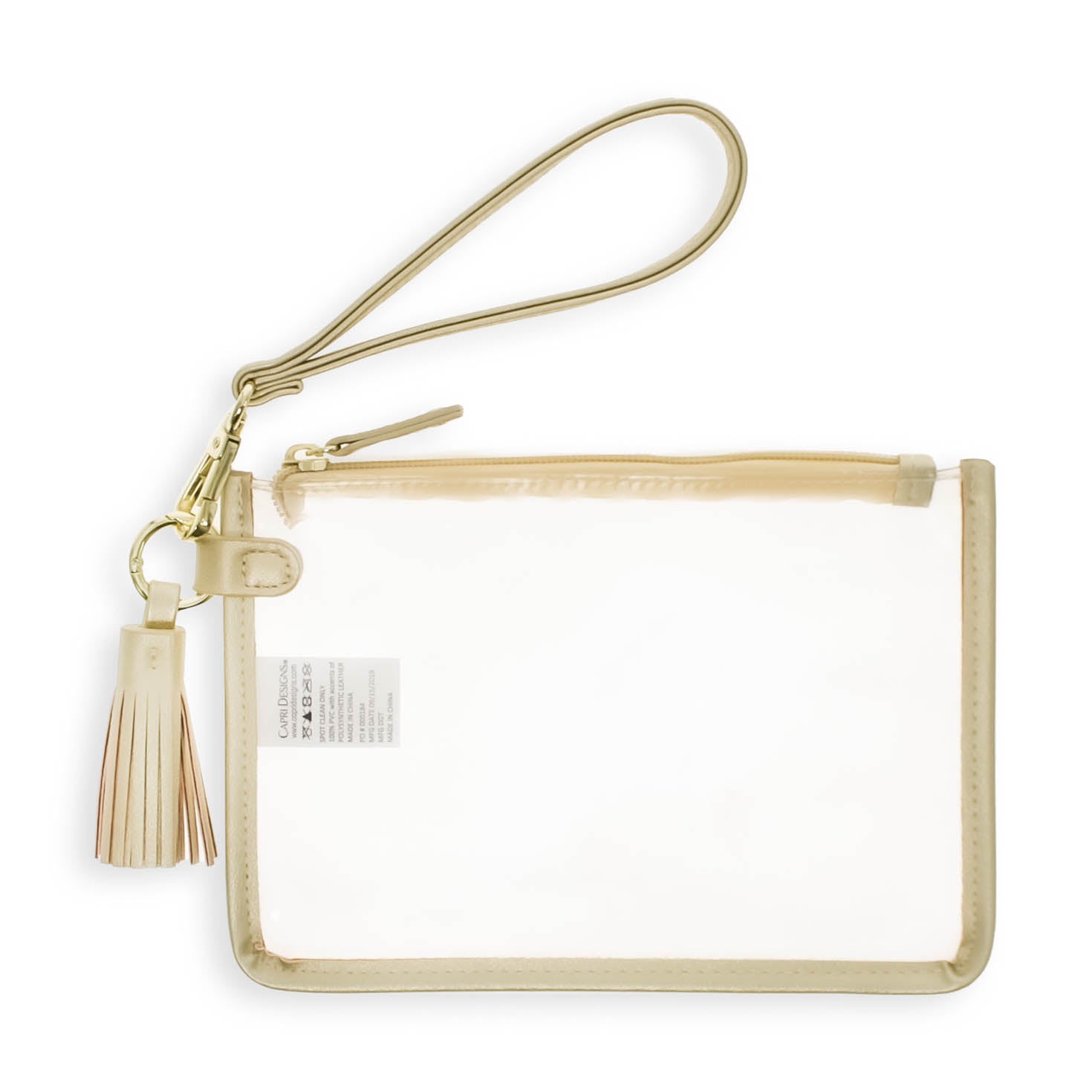 Gold Clear Wristlet