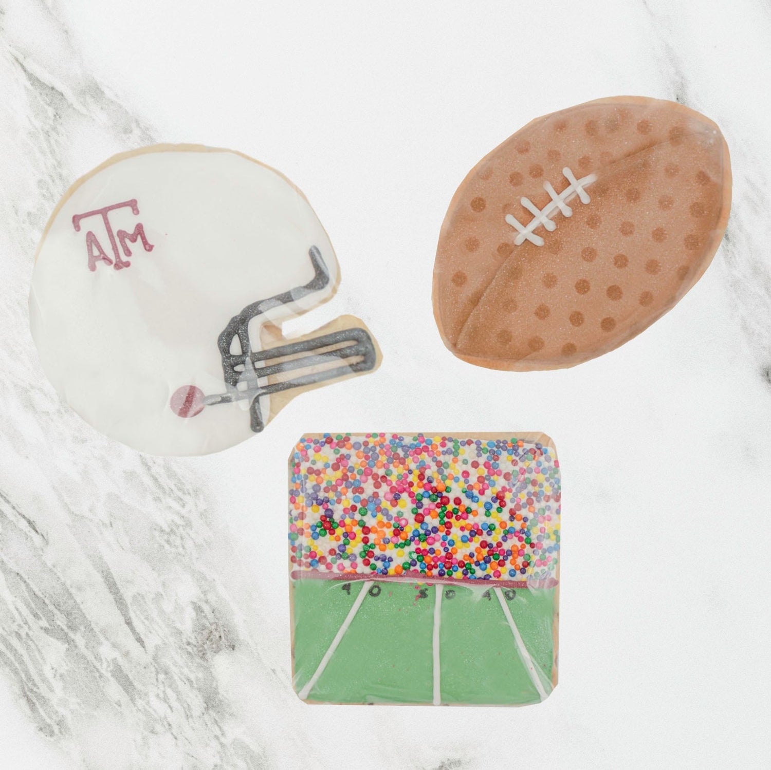 Texas A&M White Football Helmet Cookie