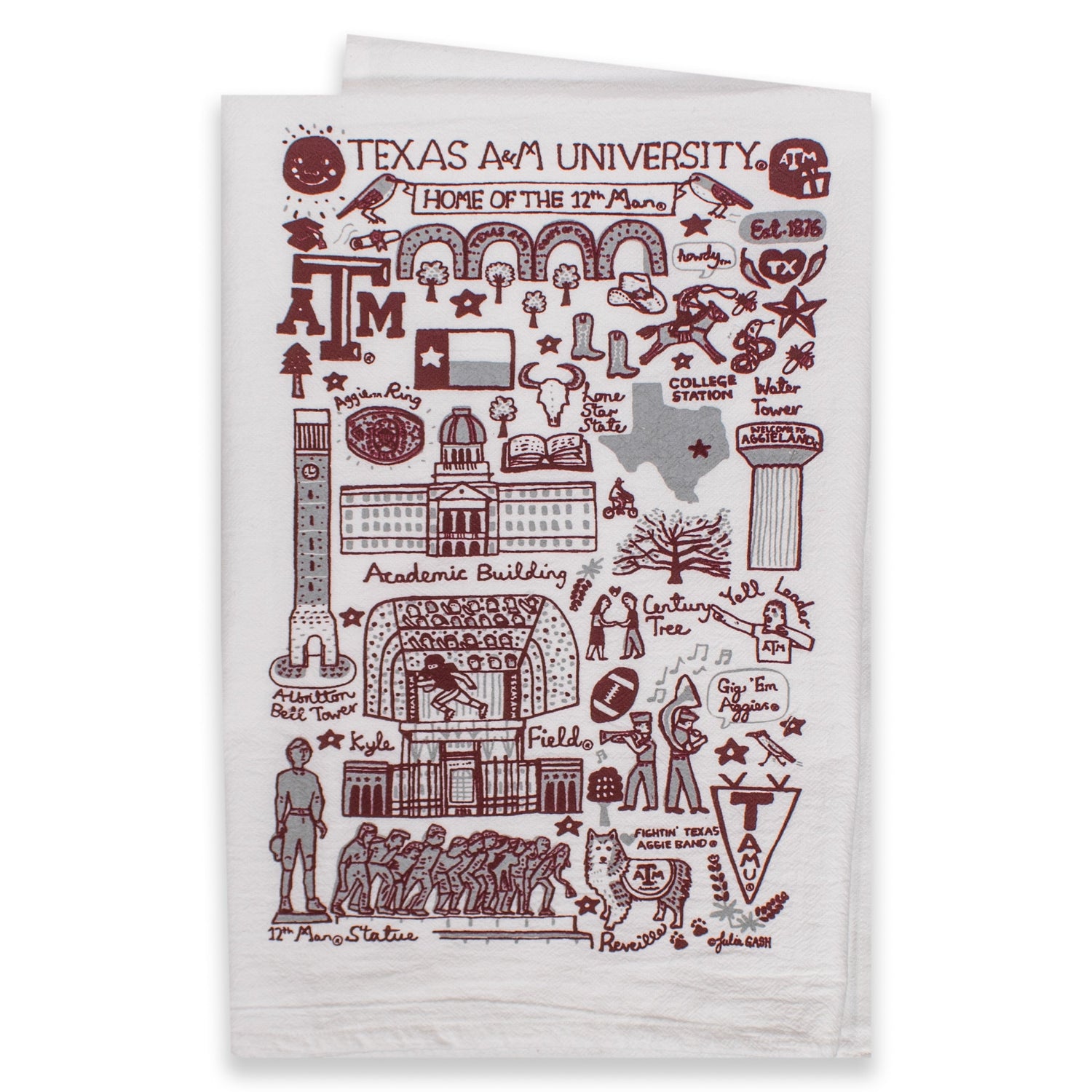 Texas A&M Julia Gash Tea Towel