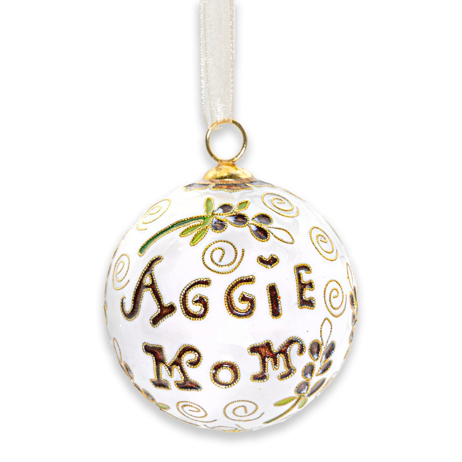 Kitty Keller Aggie Mom Maroon Bonnets Ornament