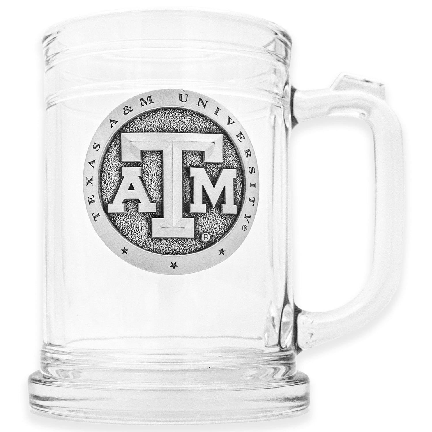 Texas A&M Heritage Pewter Glass Stein 15 oz