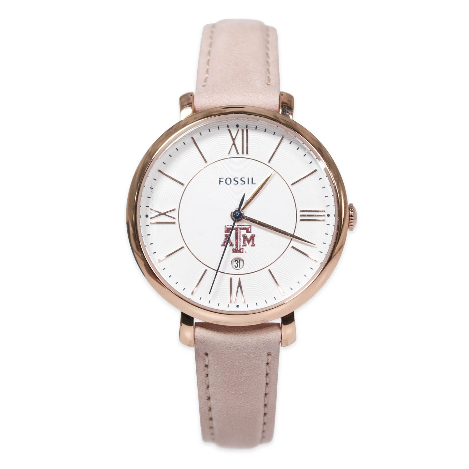 Texas A&M Fossil Women's Blush Leather Watch