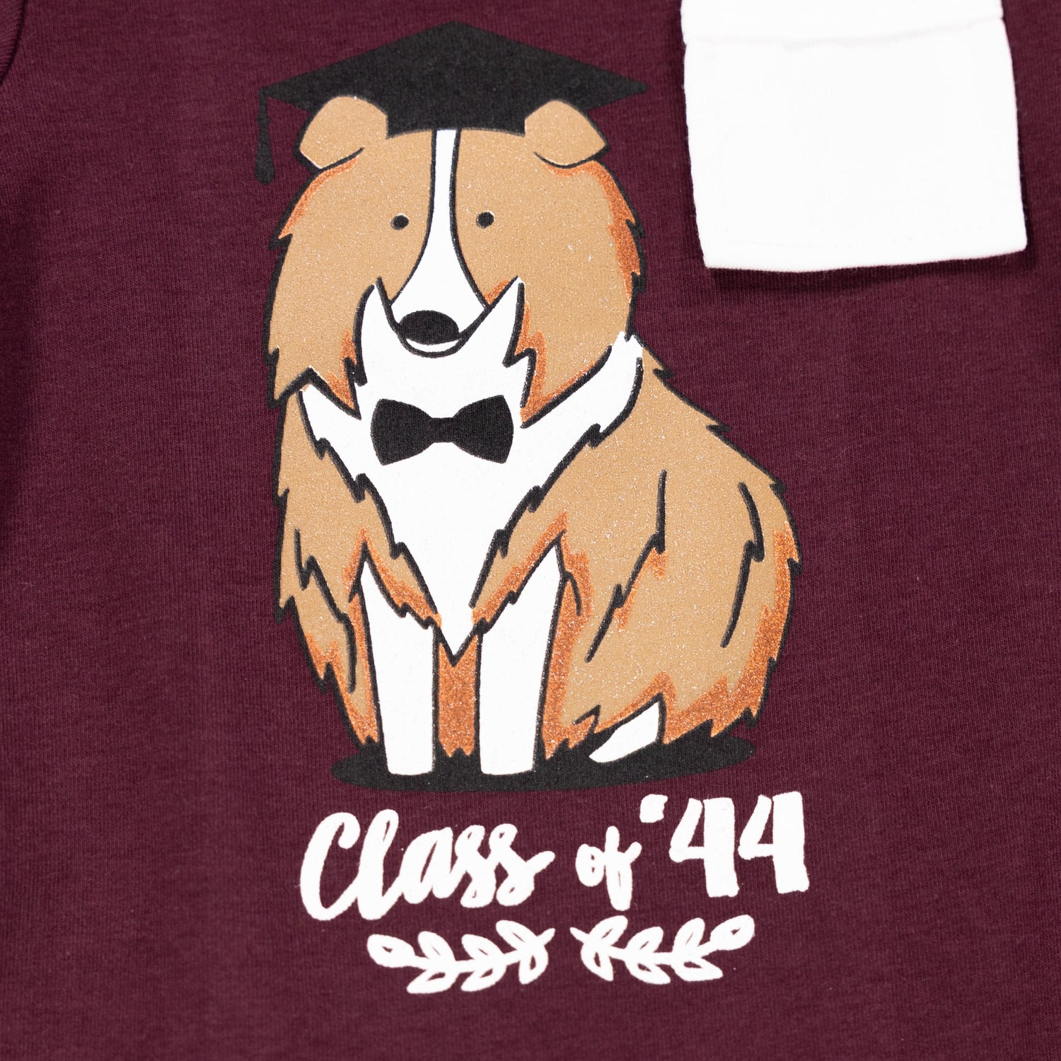 Class of 44 Bow Back Maroon Onesie