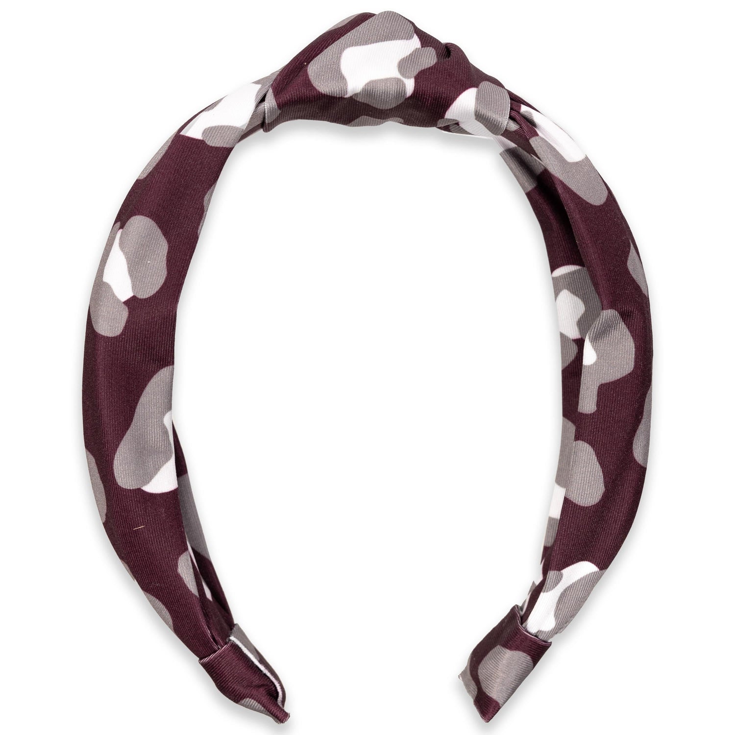 Azarhia Maroon Animal Print Top Knot Headband