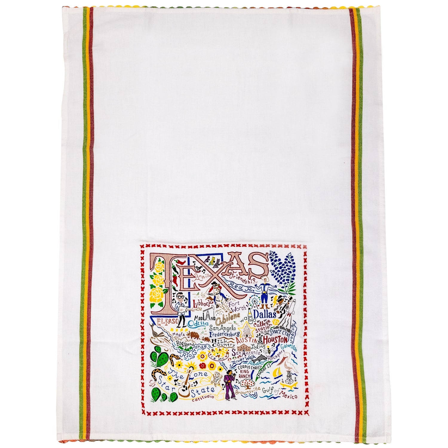 CatStudio Texas Print Dish Towel