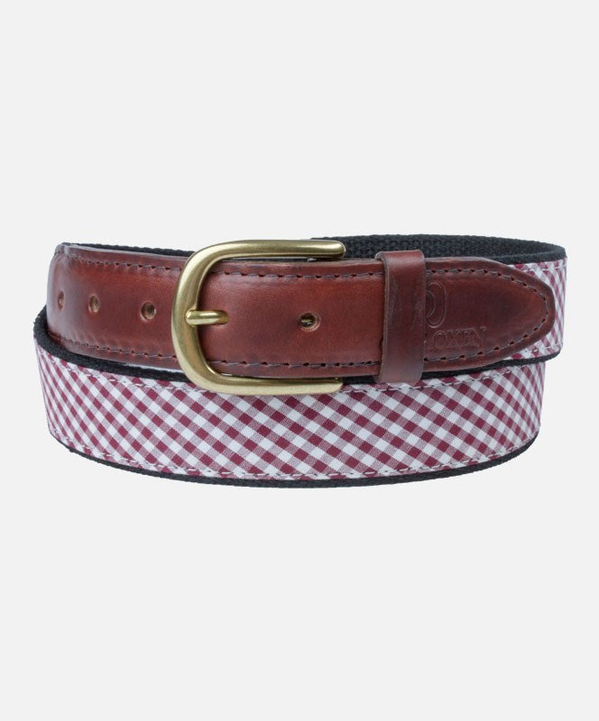 Olly Oxen Classic Maroon Gingham Belt