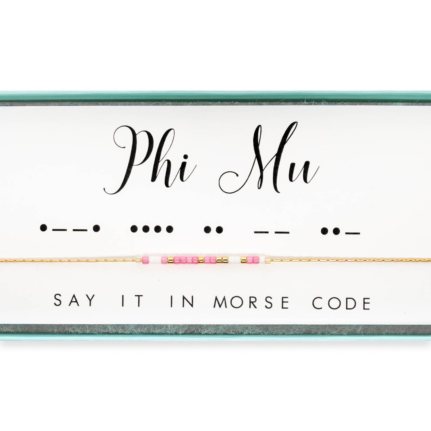 Phi Mu Morse Code Necklace