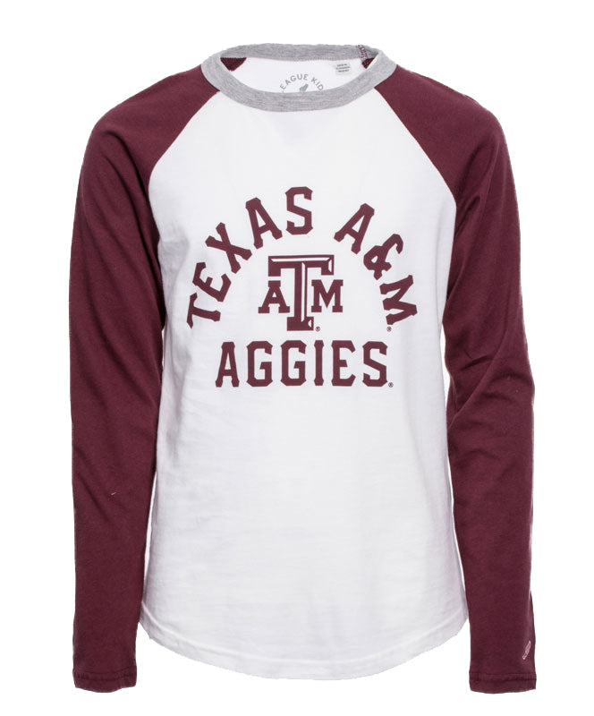 League Texas A&M Boys Long Sleeve Baseball T-Shirt