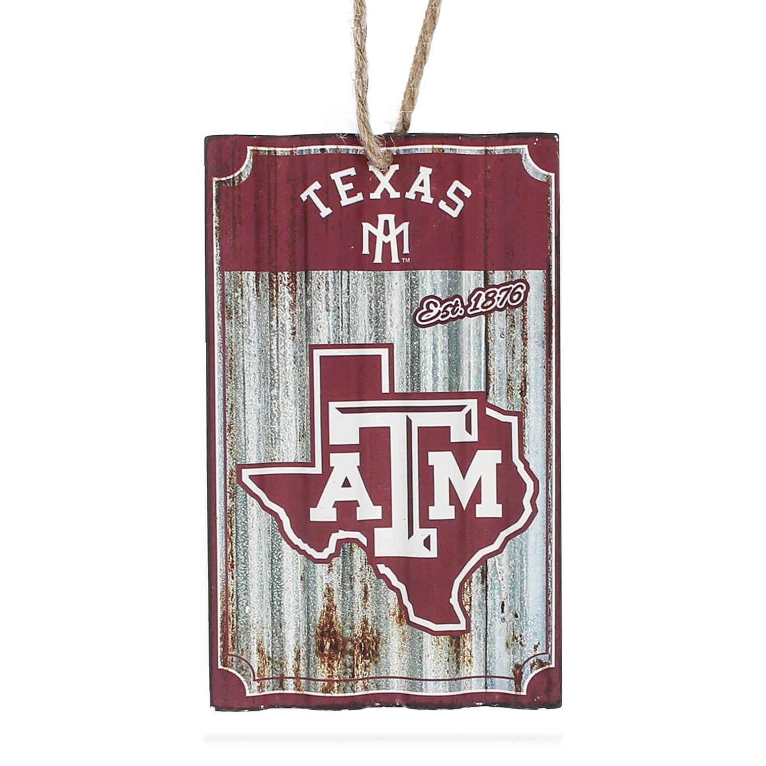 Texas A&M Lone Star Metal Corrugated Ornament