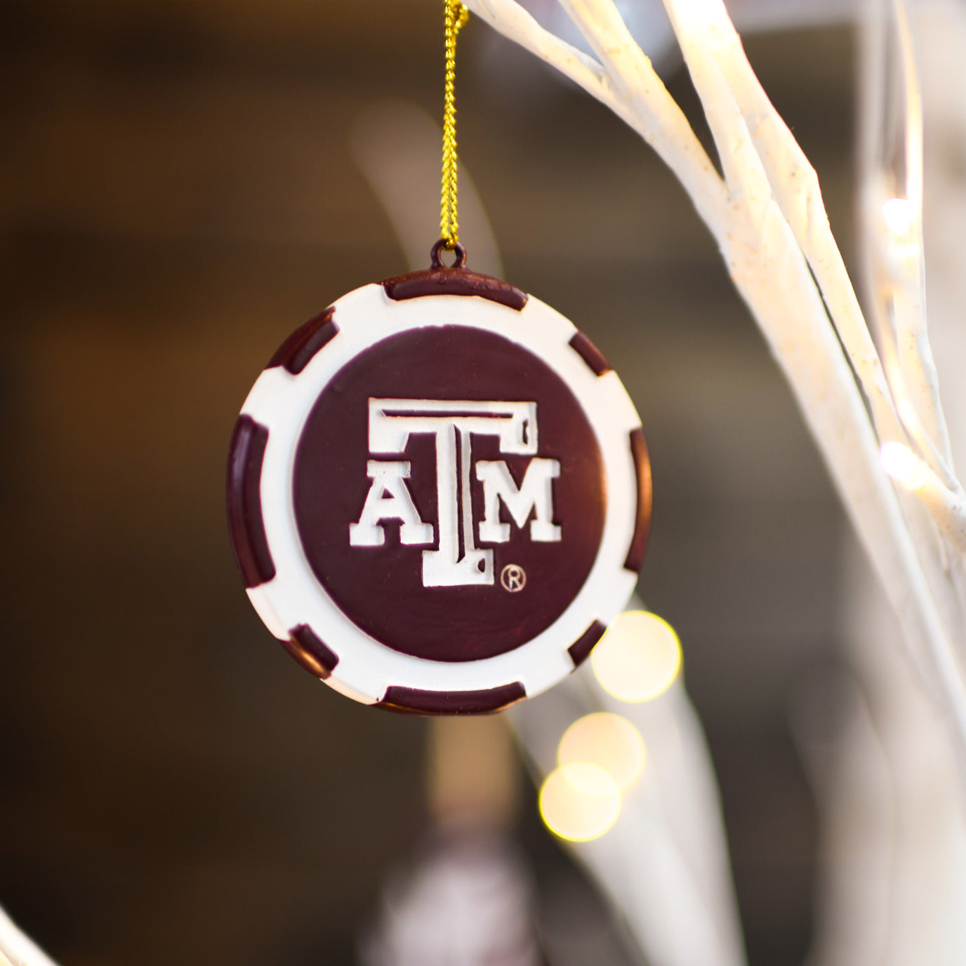 Texas A&M Gig 'Em Aggies Poker Chip Ornament