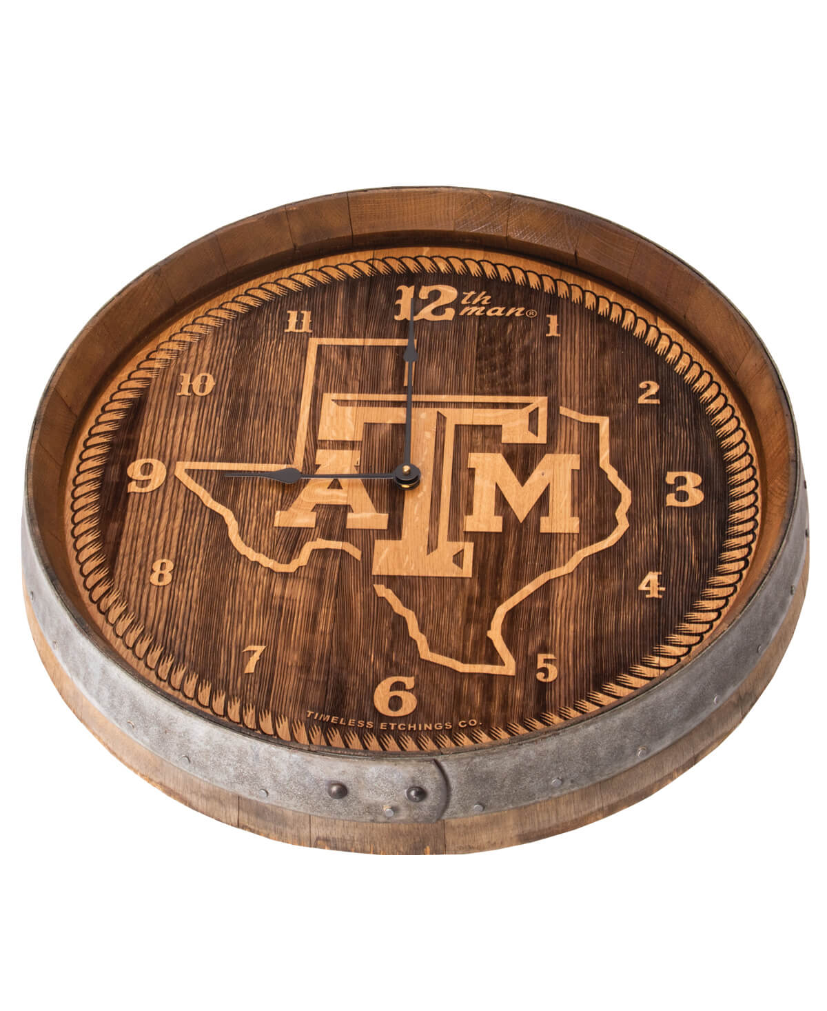 Texas A&M Lone Star Wine Barrel Clock