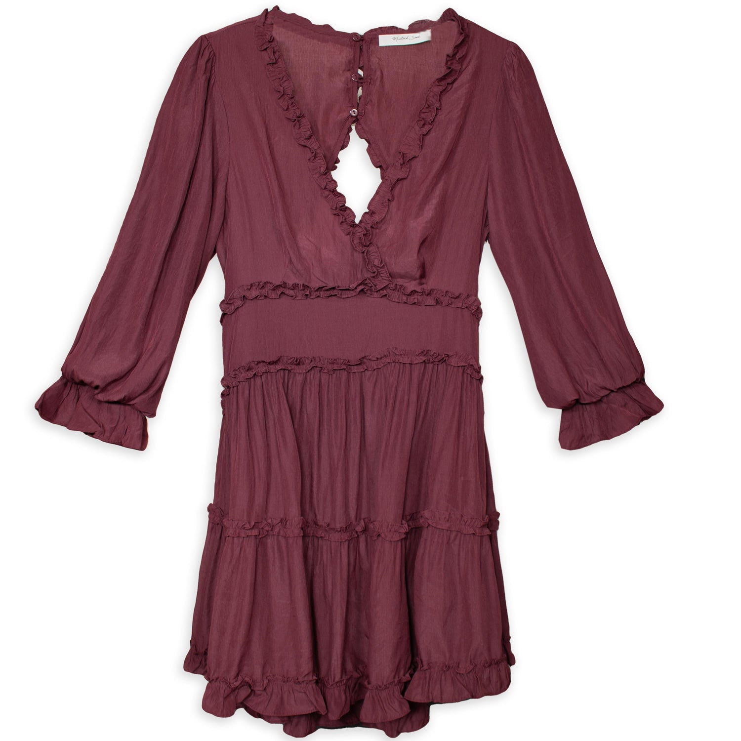 V-Neck Tiered Open Back Dress