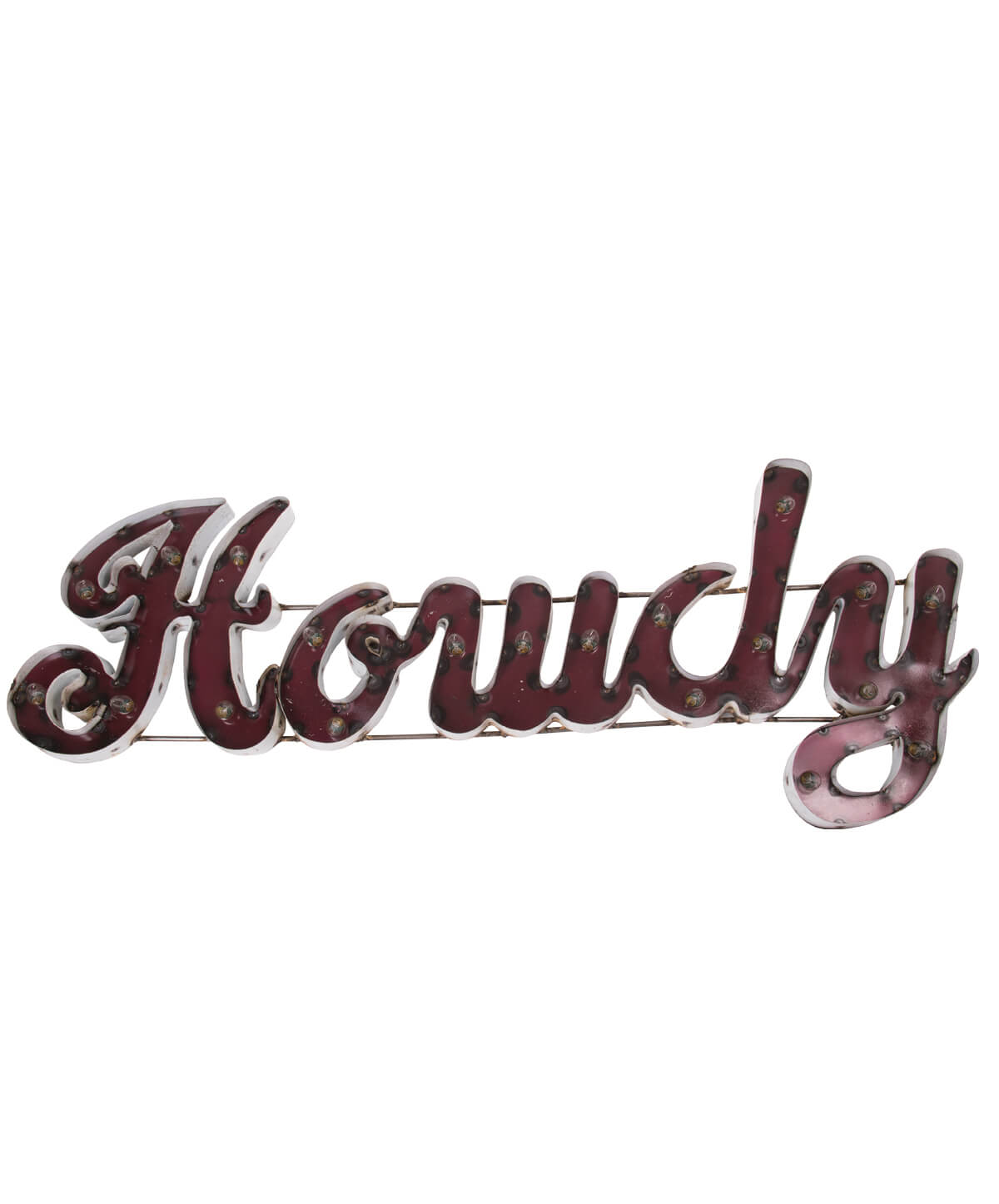 Howdy Metal Sign With Lights