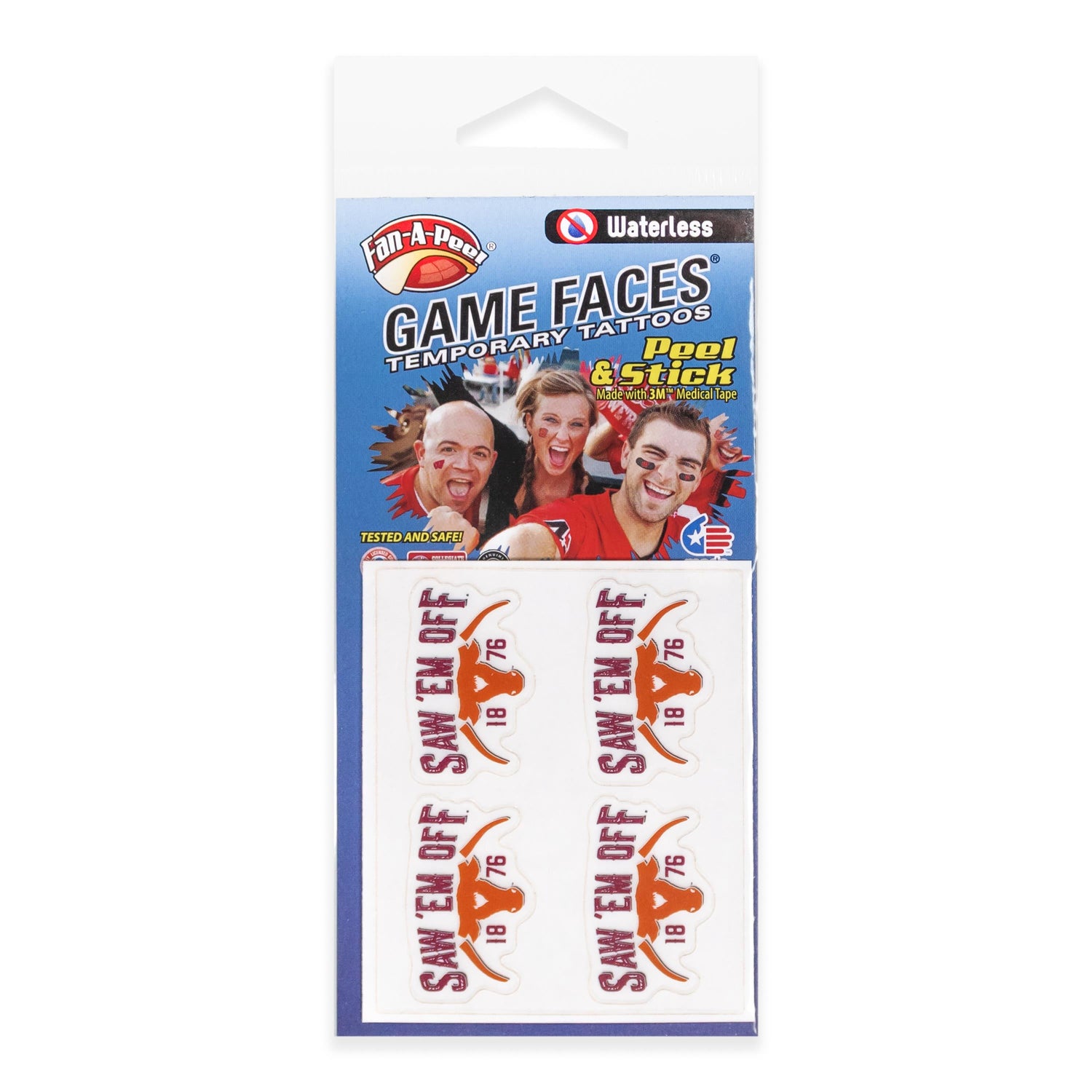 Saw Em Off Peel & Stick Tattoo 4Pk