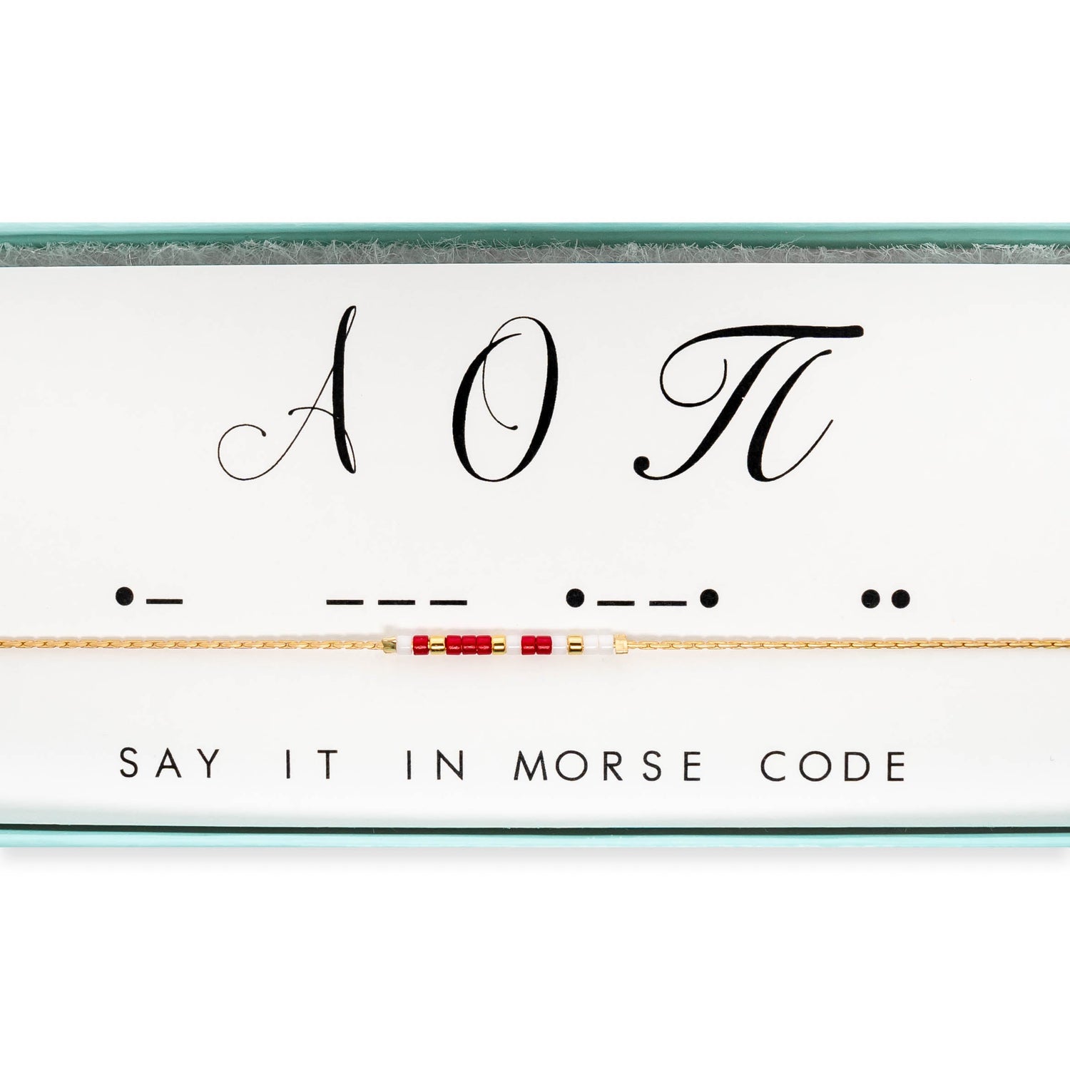 Alpha Omicron Pi Morse Code Necklace