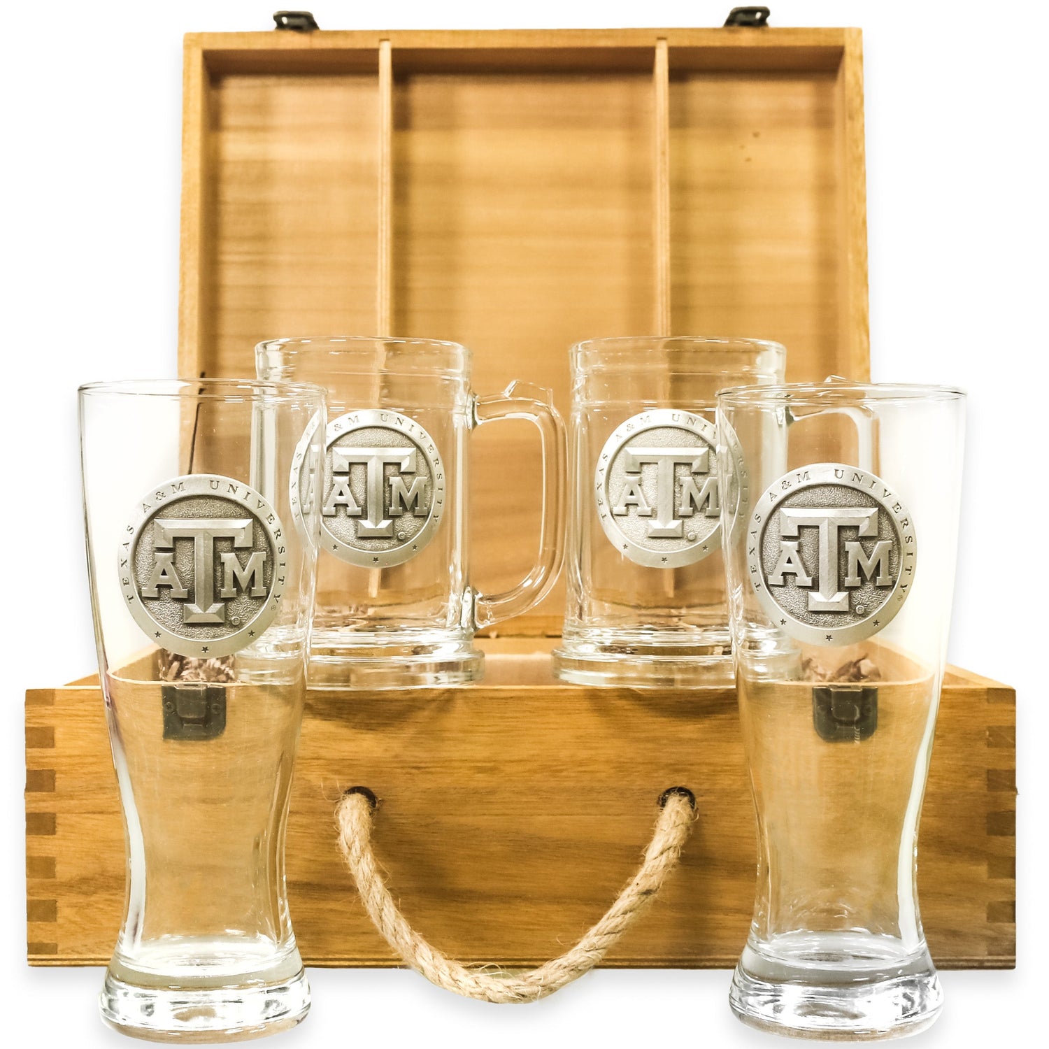 Heritage Pewter Light Wood Beer Chest Set