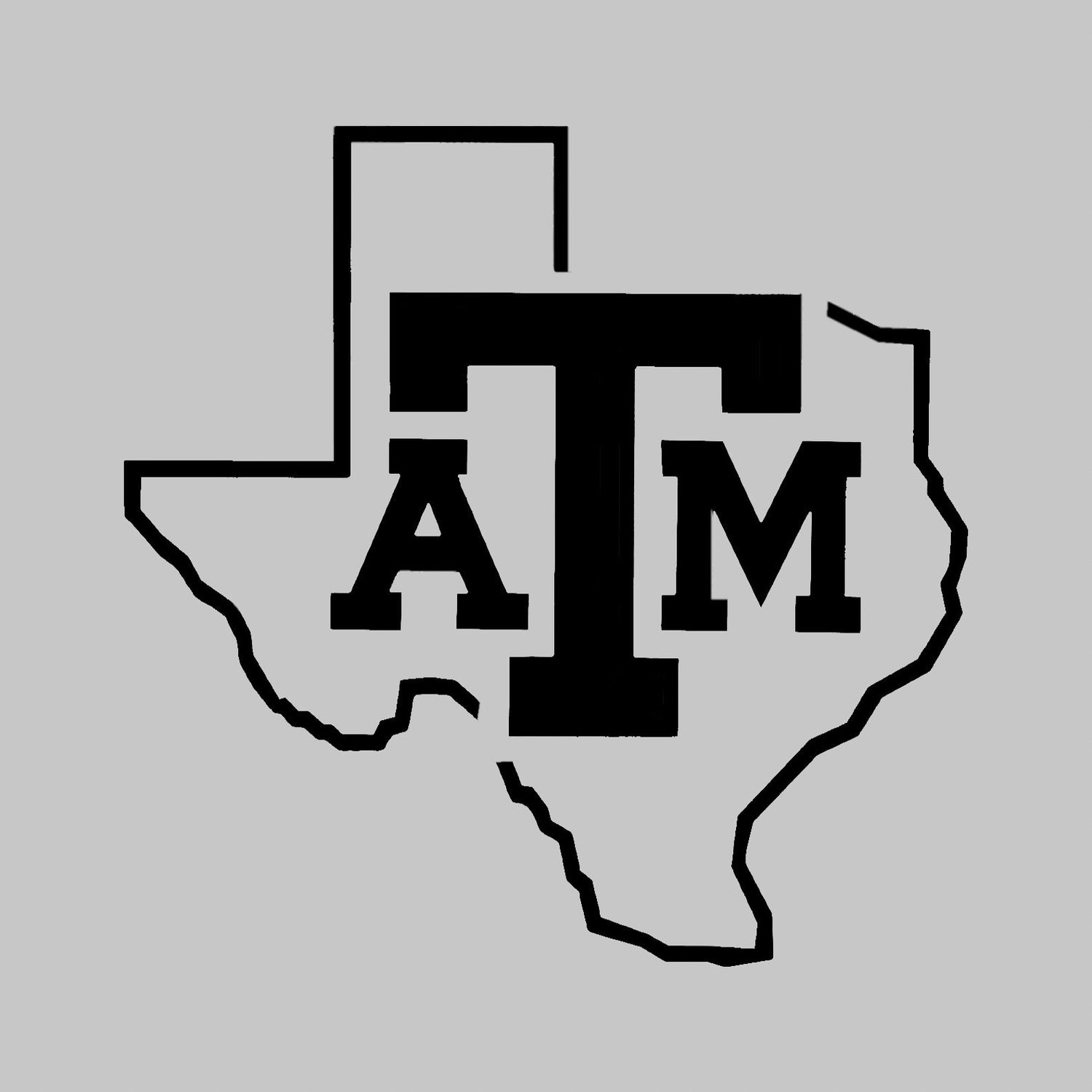 Texas A&M Lone Star Block Logo Black Decal