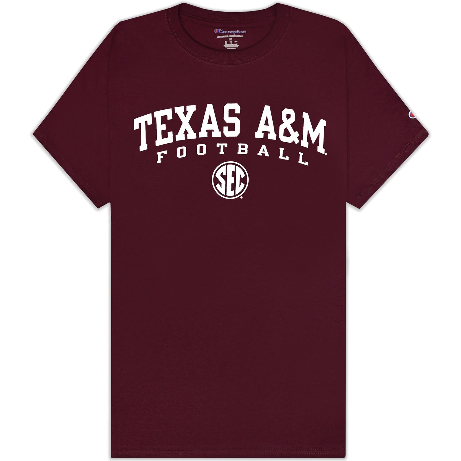 Champion Texas A M Football SEC T Shirt in Maroon Size XL Cotton from Aggieland Outfitters