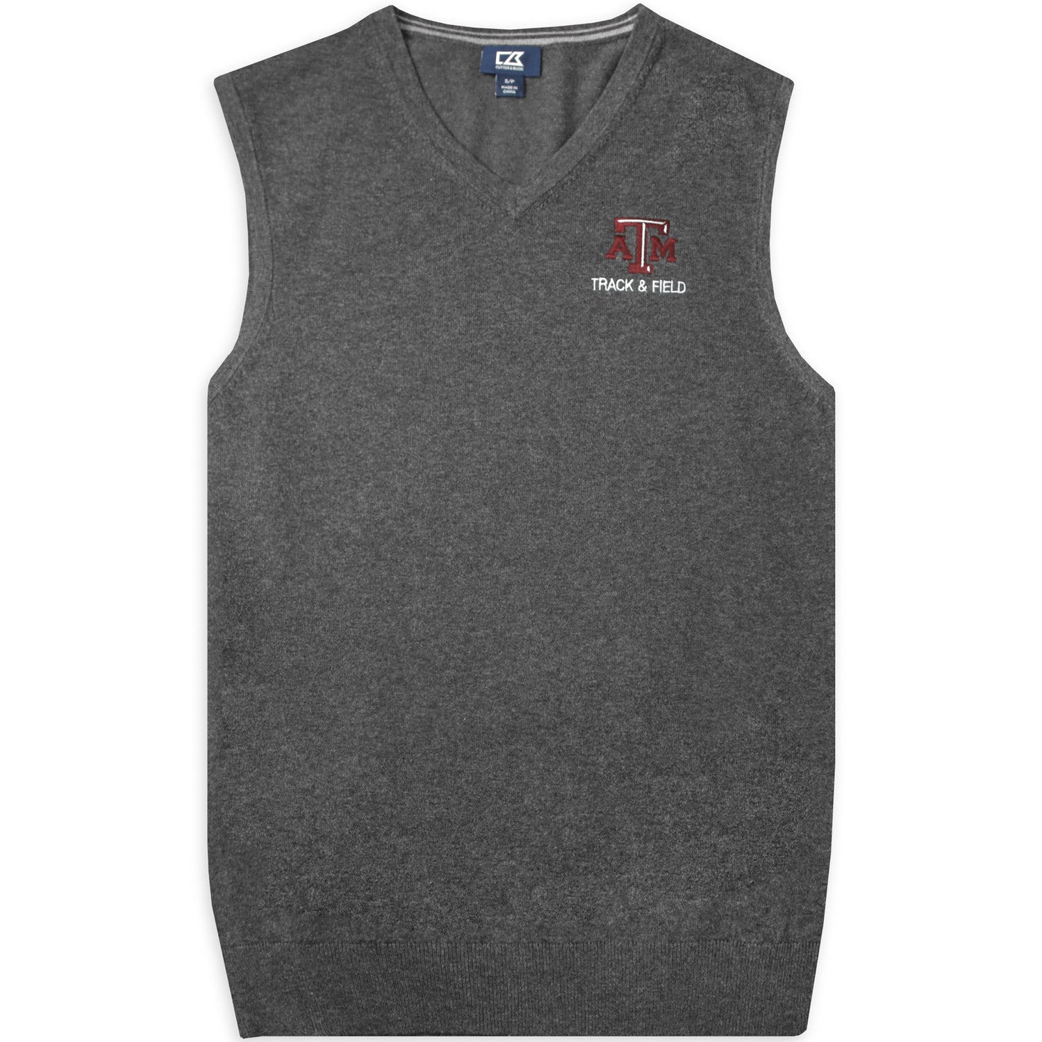 Texas A&M Cutter & Buck Charcoal Lakemont Track & Field Vest