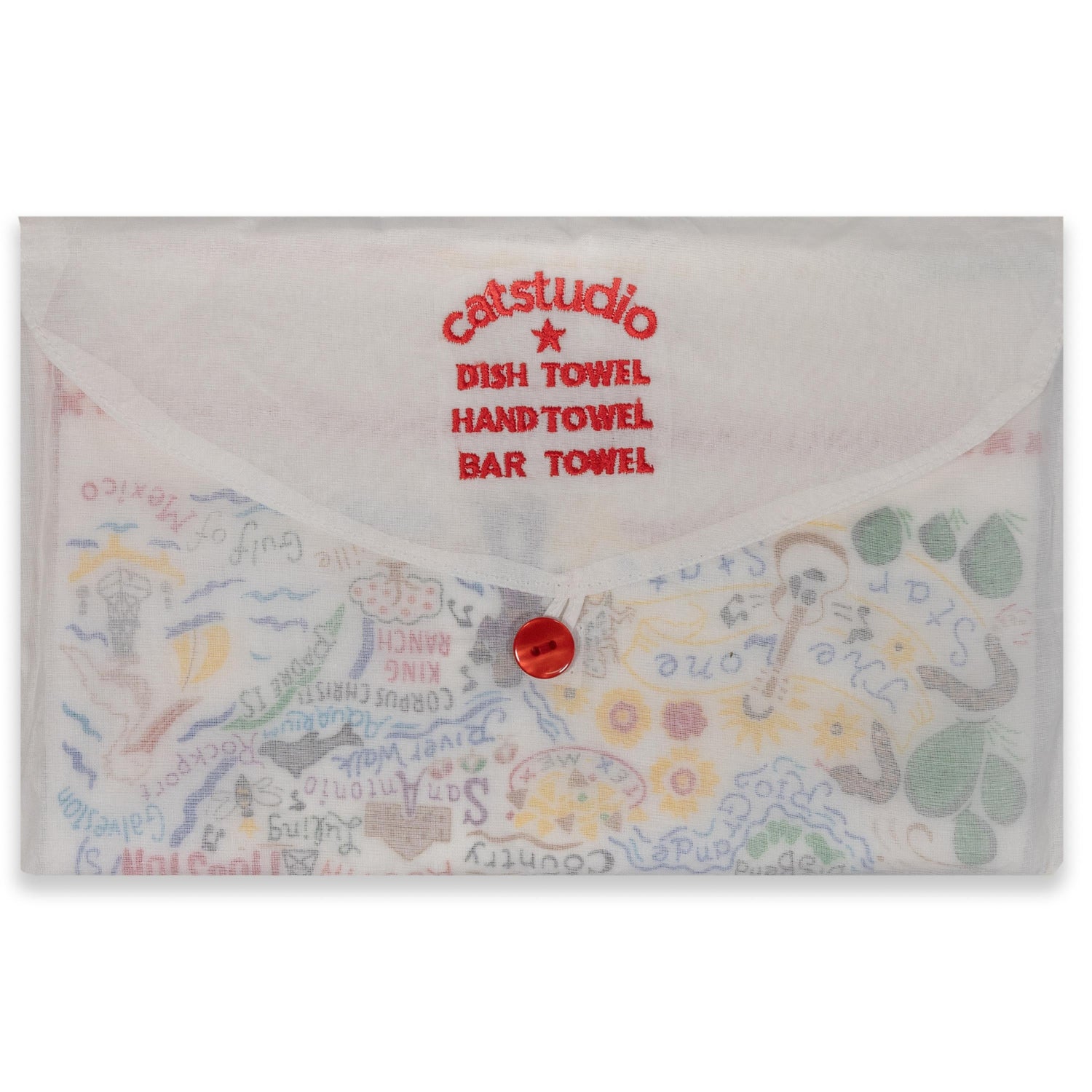 CatStudio Texas Print Dish Towel