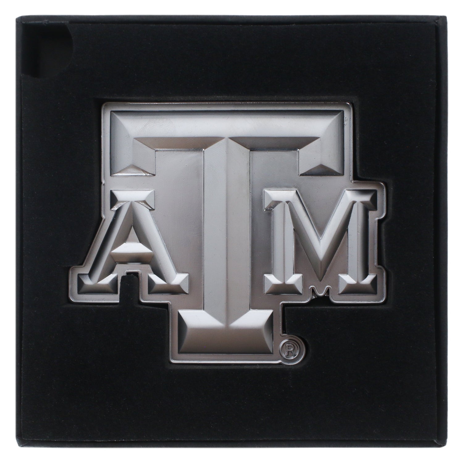 Texas A&M Matte Silver Block Emblem