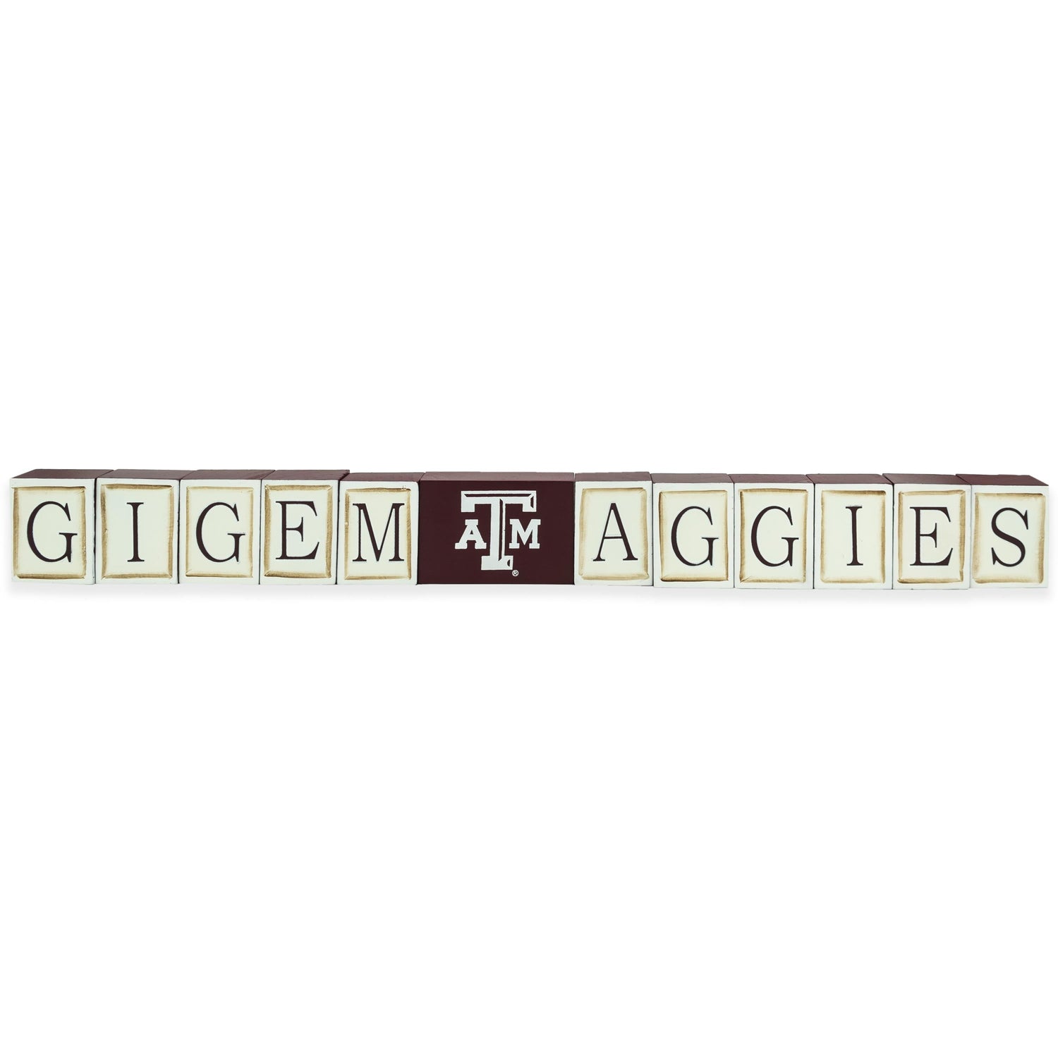 Texas A&M Gig Em Aggies Block Set