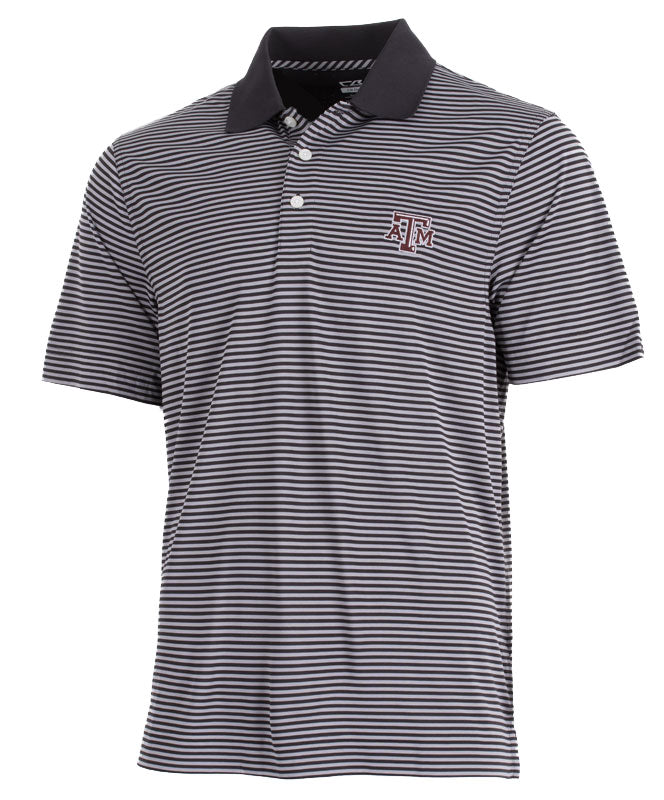 Cutter & Buck Texas A&M DryTec Trevor Stripe Polo