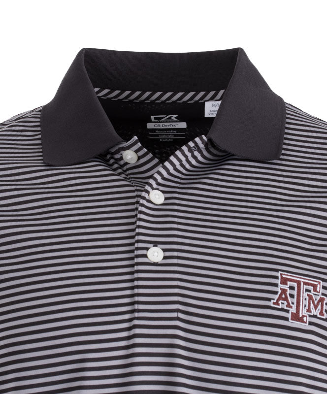 Cutter & Buck Texas A&M DryTec Trevor Stripe Polo