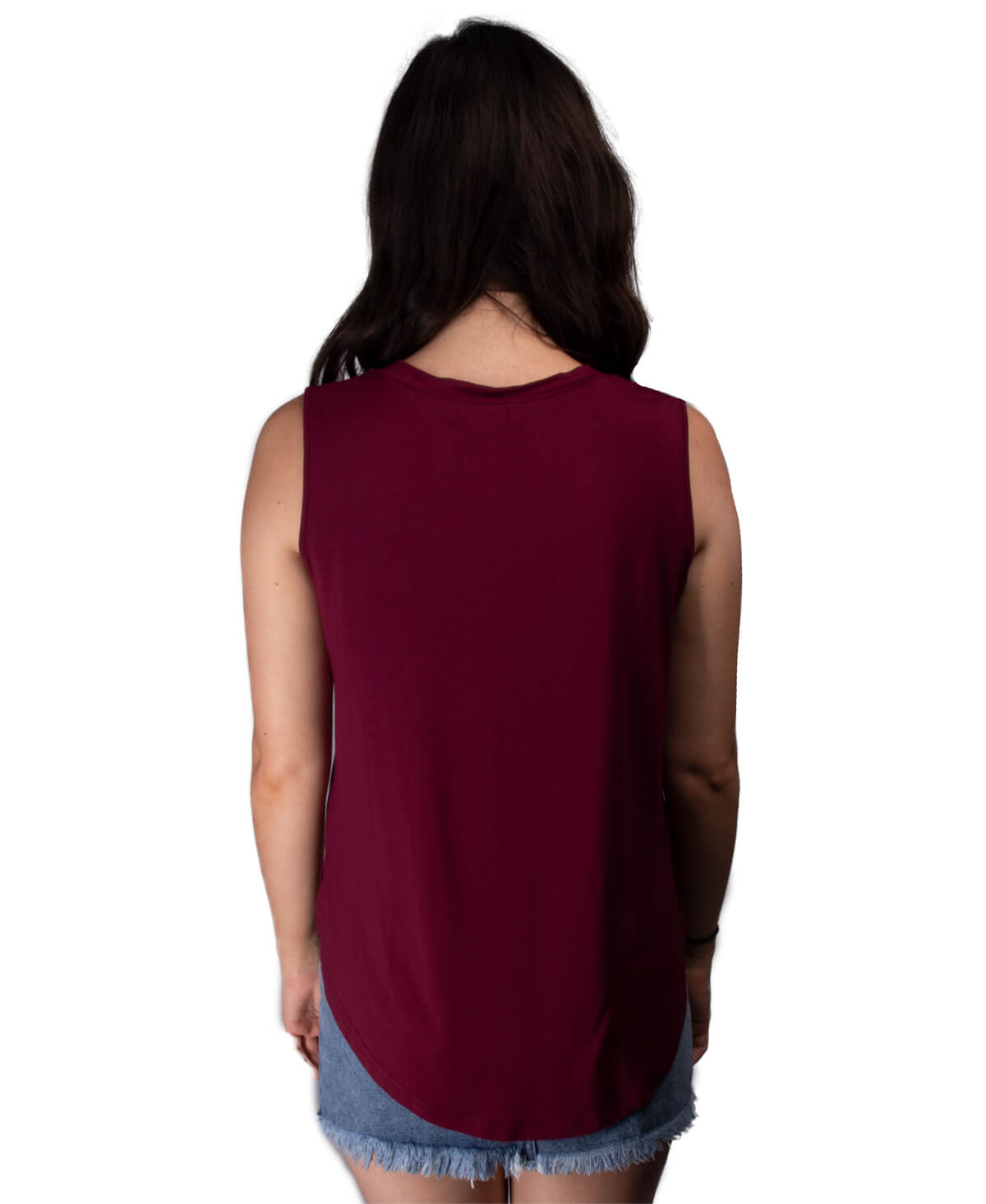 Texas A&M Maroon Hailey Curved Hem V-Neck Tank
