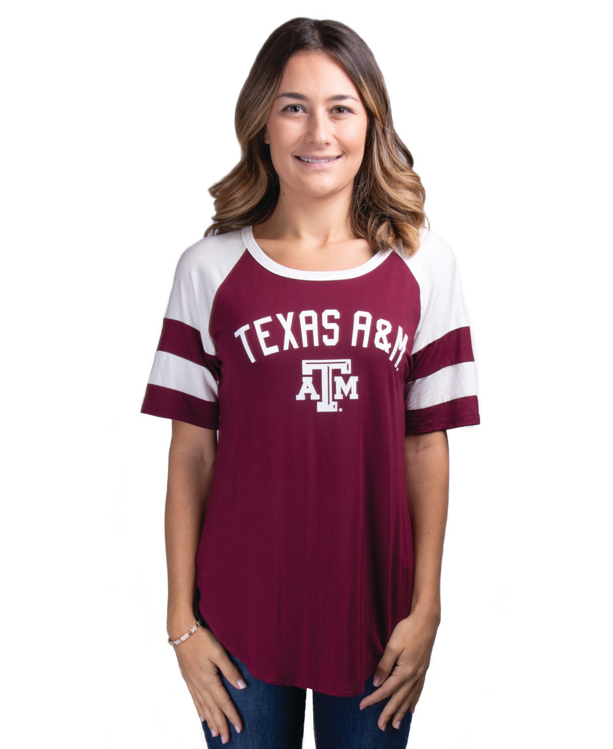 Texas A&M Avery Football Sleeve Stripe Tee