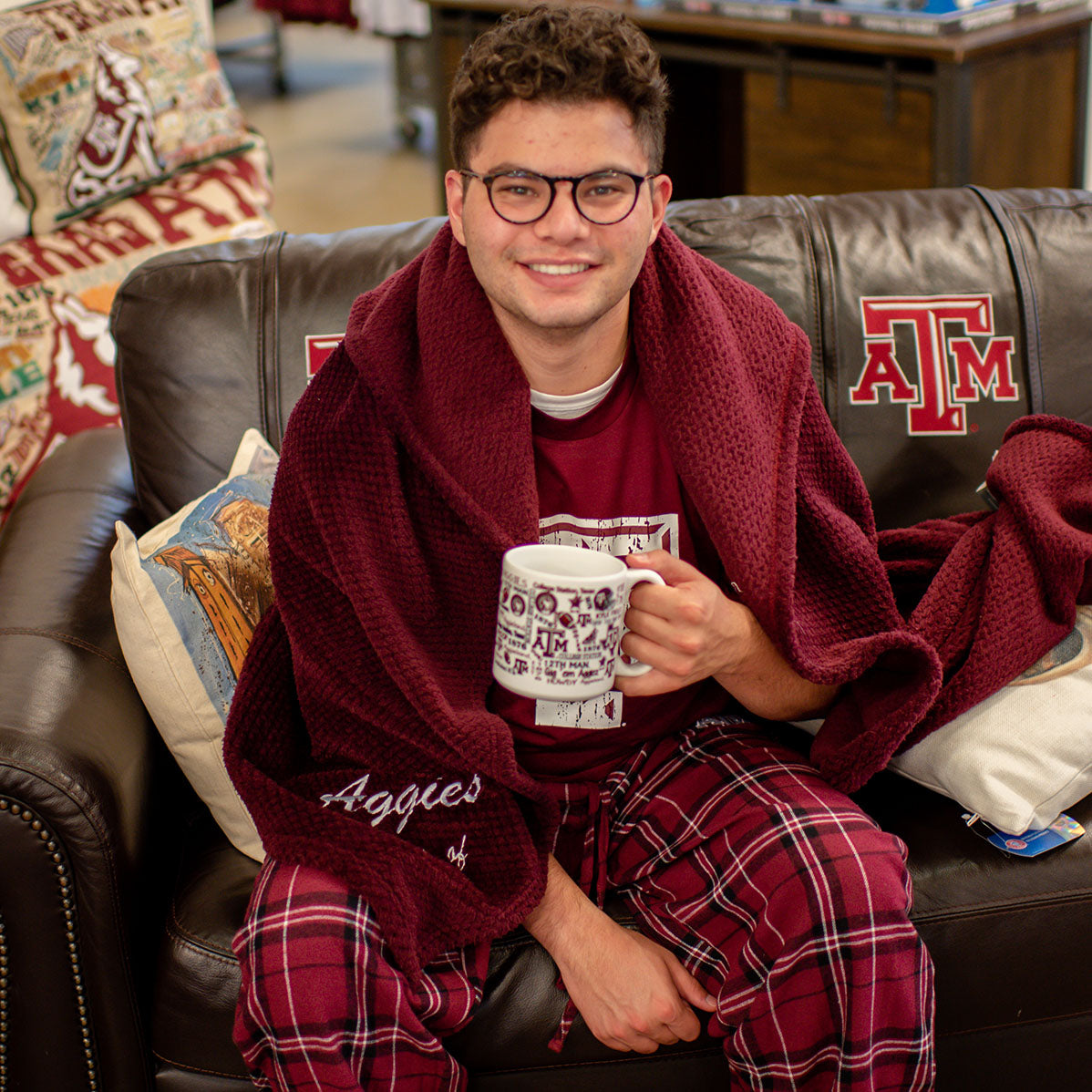 Texas A&M Aggies Pineapple Stitch Blanket