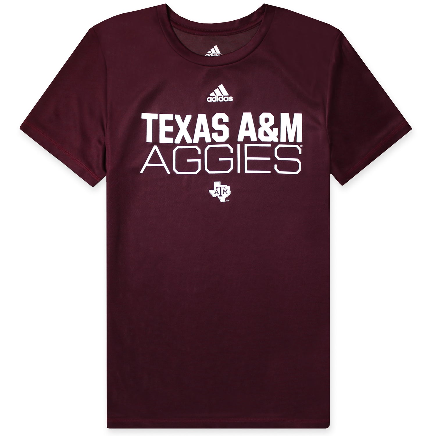 Texas A&M Adidas Youth Locker Stacked Amplifier Tee