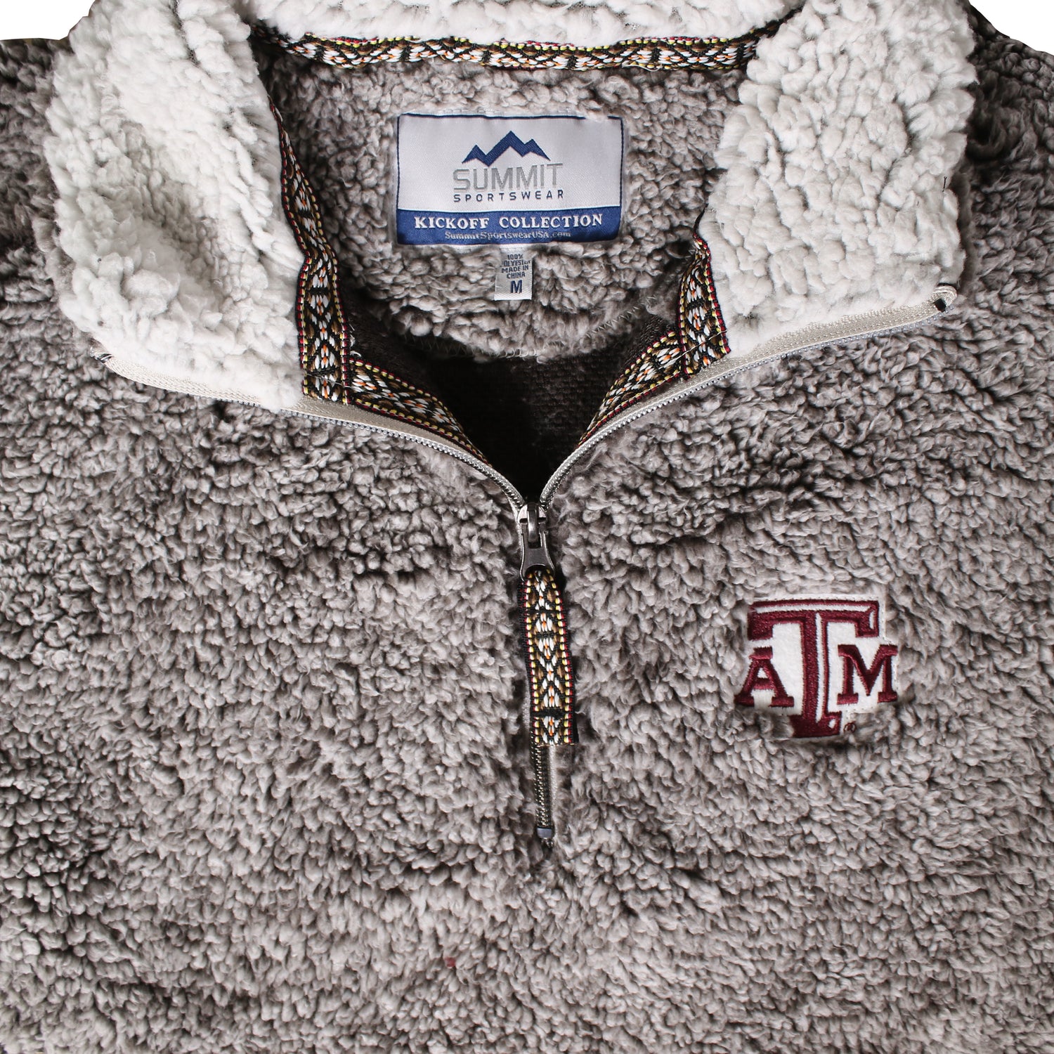 Texas A&M Heathered Quarter Zip Sherpa