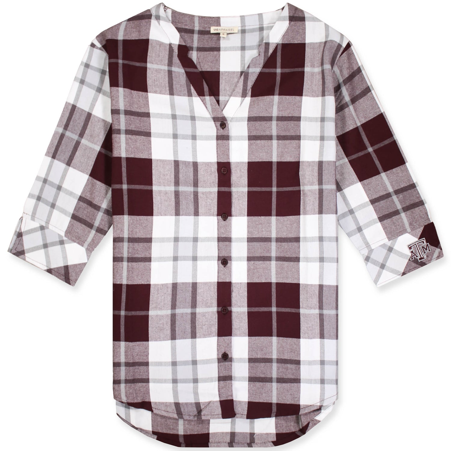Texas A&M Women's Plaid Button Down Tunic